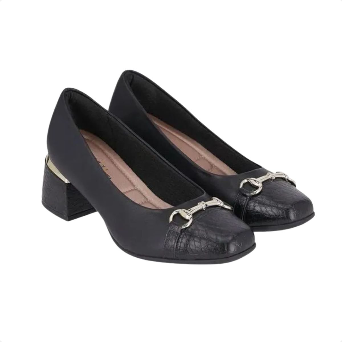 Sapato Feminino Salto Médio Grosso Piccadilly Preto Preto 2