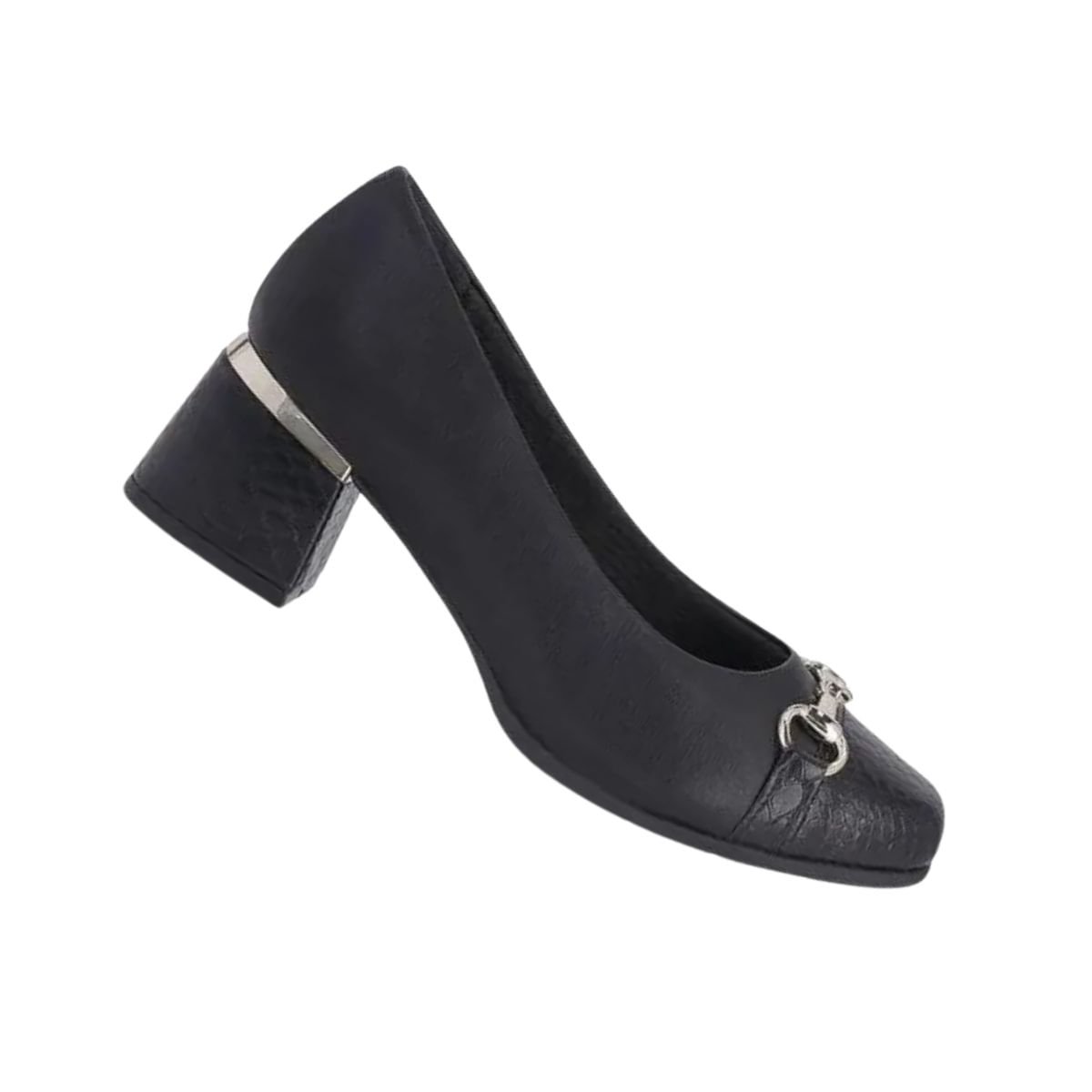 Sapato Feminino Salto Médio Grosso Piccadilly Preto Preto 6
