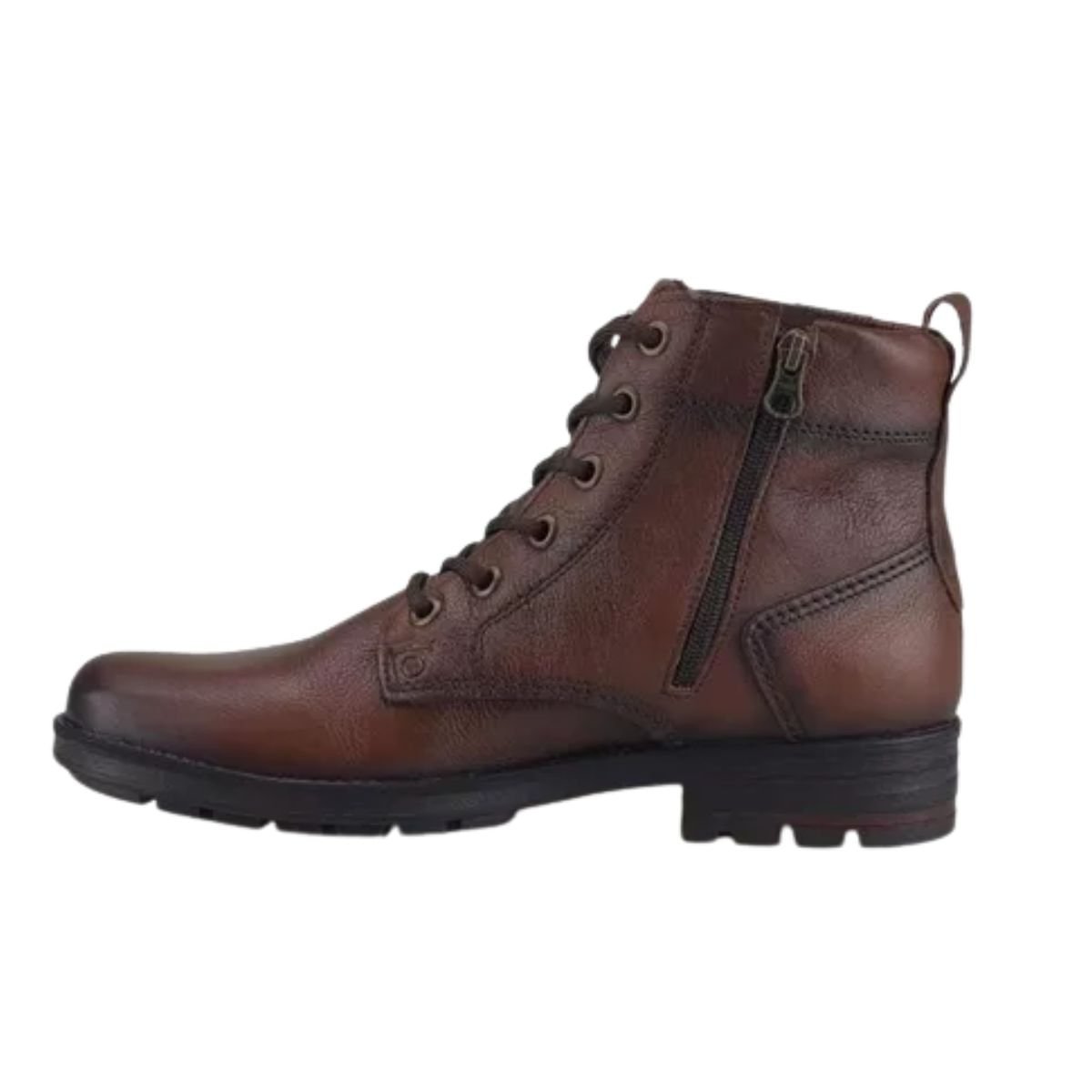 Bota Masculina Em Couro Coturno Pegada Marrom Castanho 5