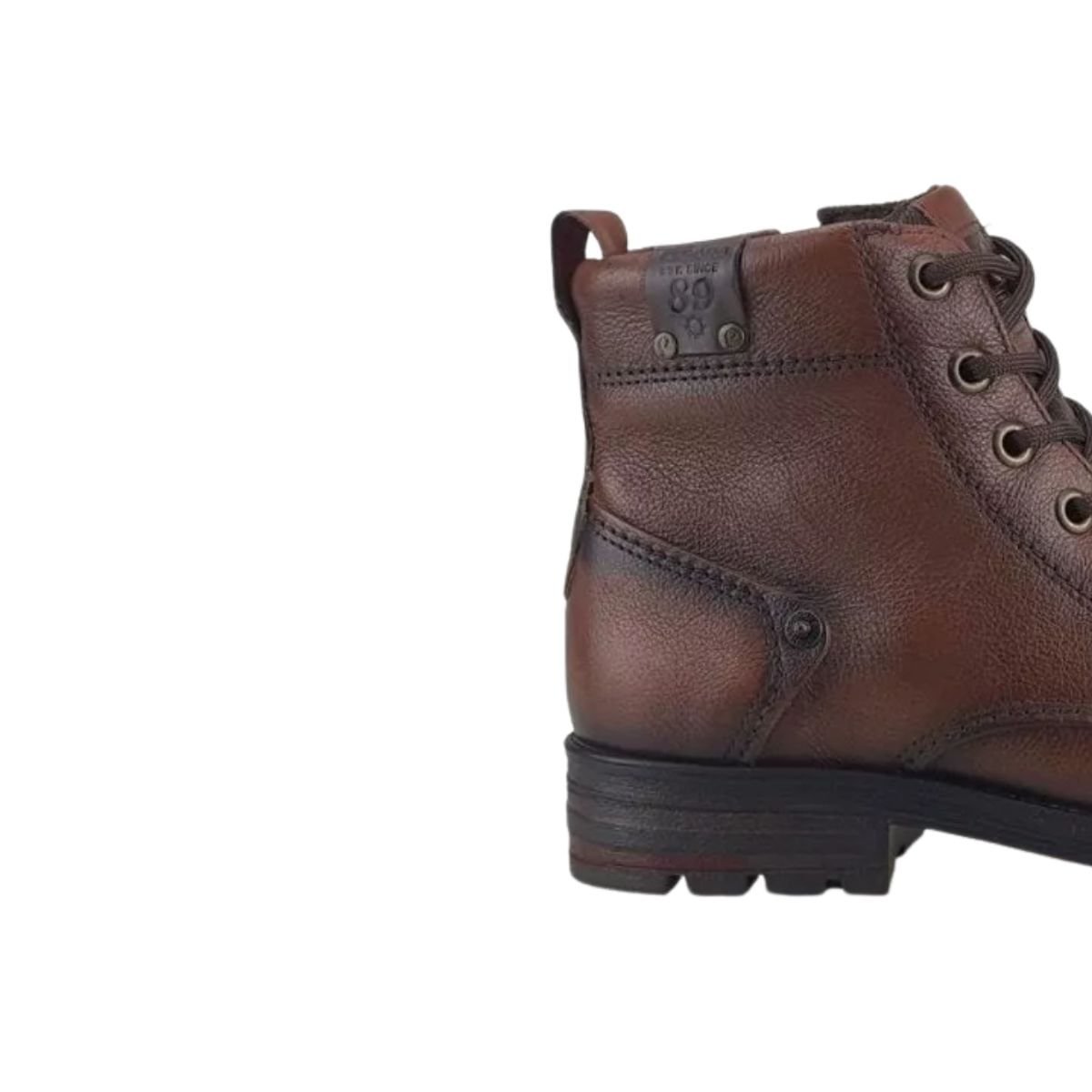 Bota Masculina Em Couro Coturno Pegada Marrom Castanho 7