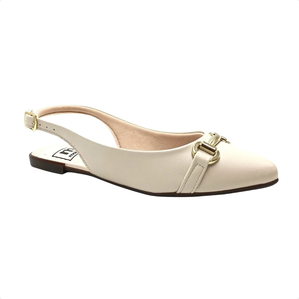 Sapato Feminino Slingback Moleca Off White Off White 2