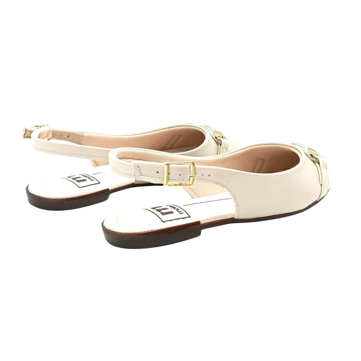 Sapato Feminino Slingback Moleca Off White Off White 5
