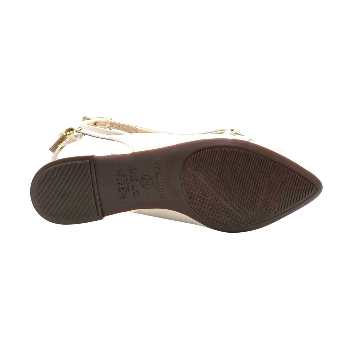 Sapato Feminino Slingback Moleca Off White Off White 6