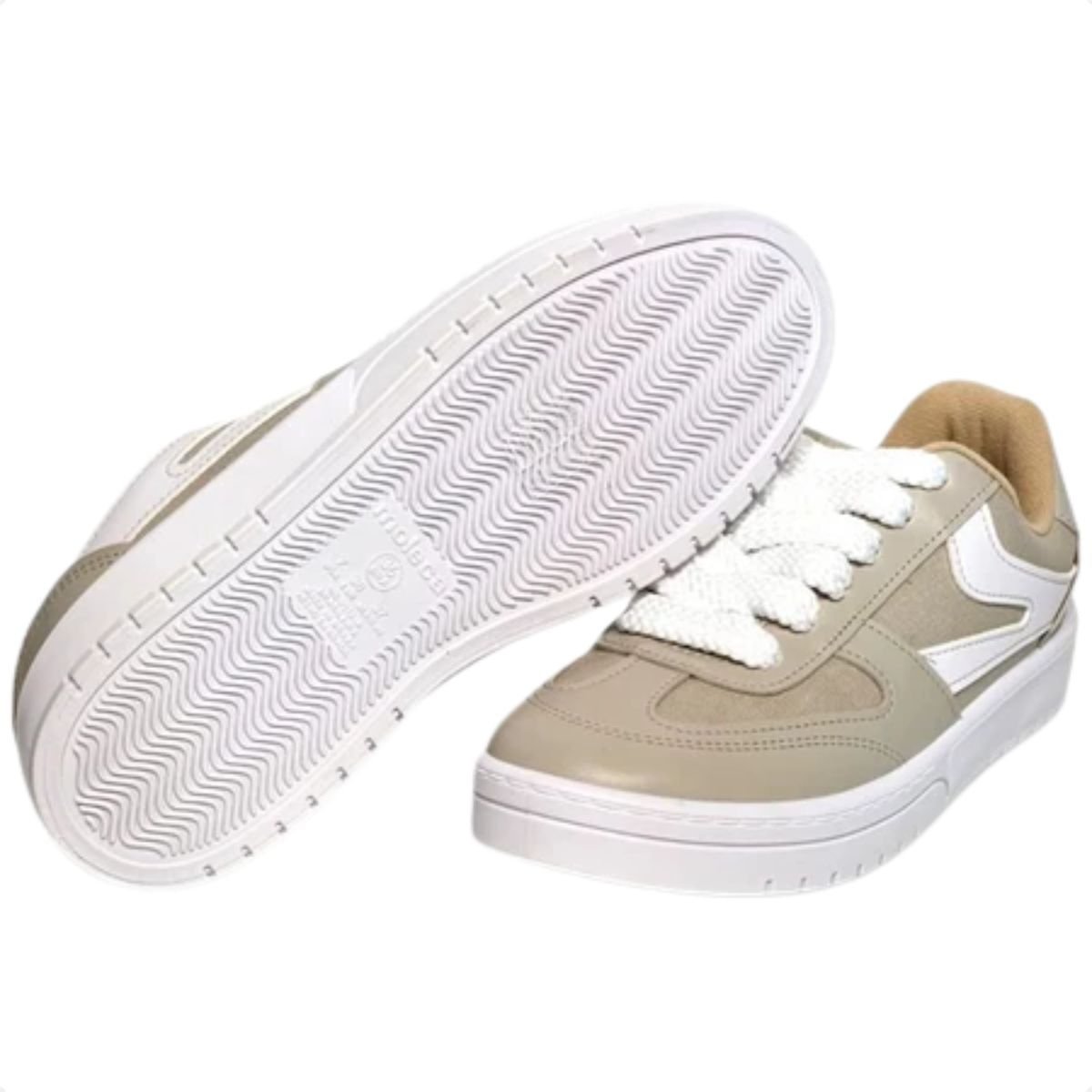 Tênis Moda Casual Feminino Moleca Cinza Cinza/Branco 2