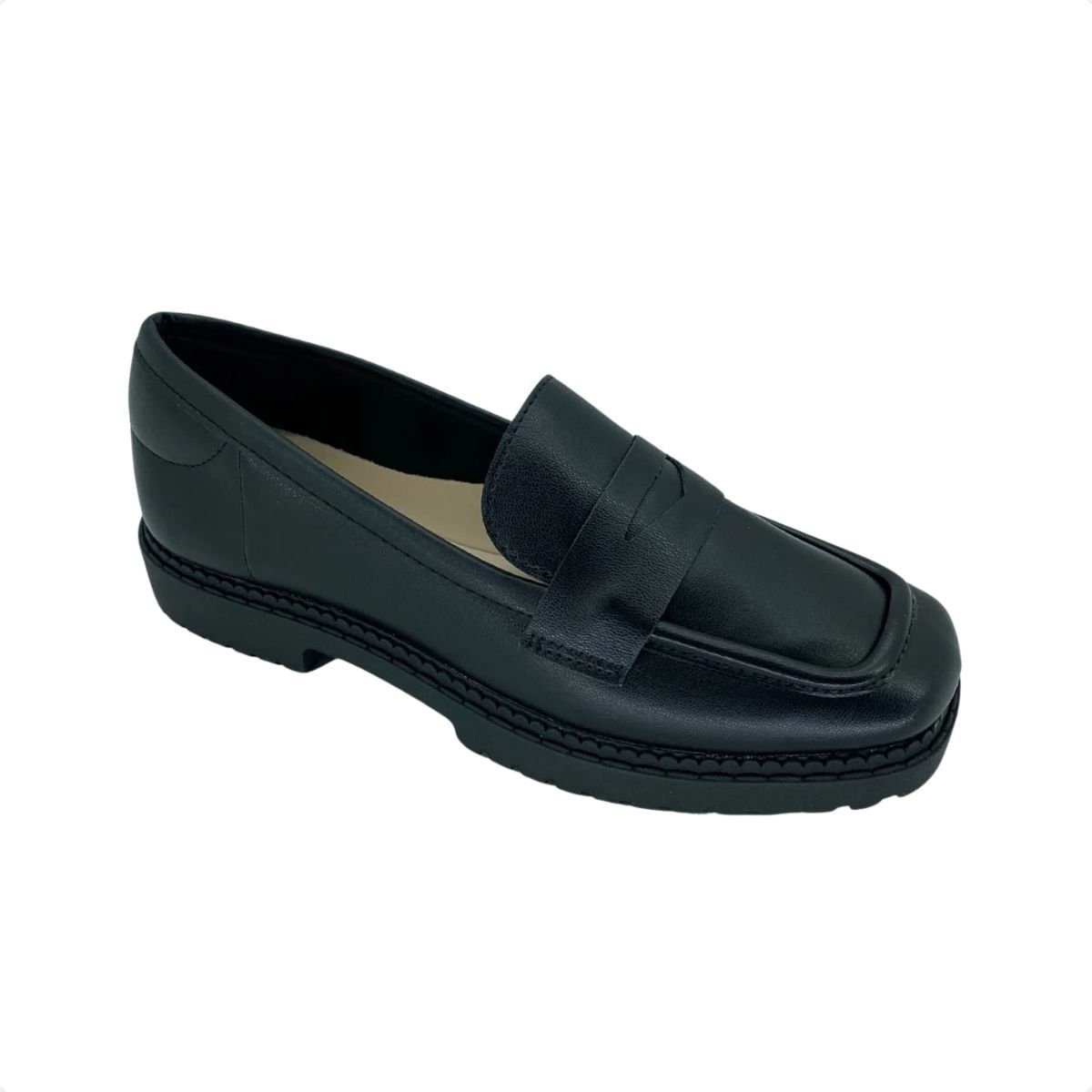Sapato Feminino Mocassim Moleca Em Napa Preto Preto 2