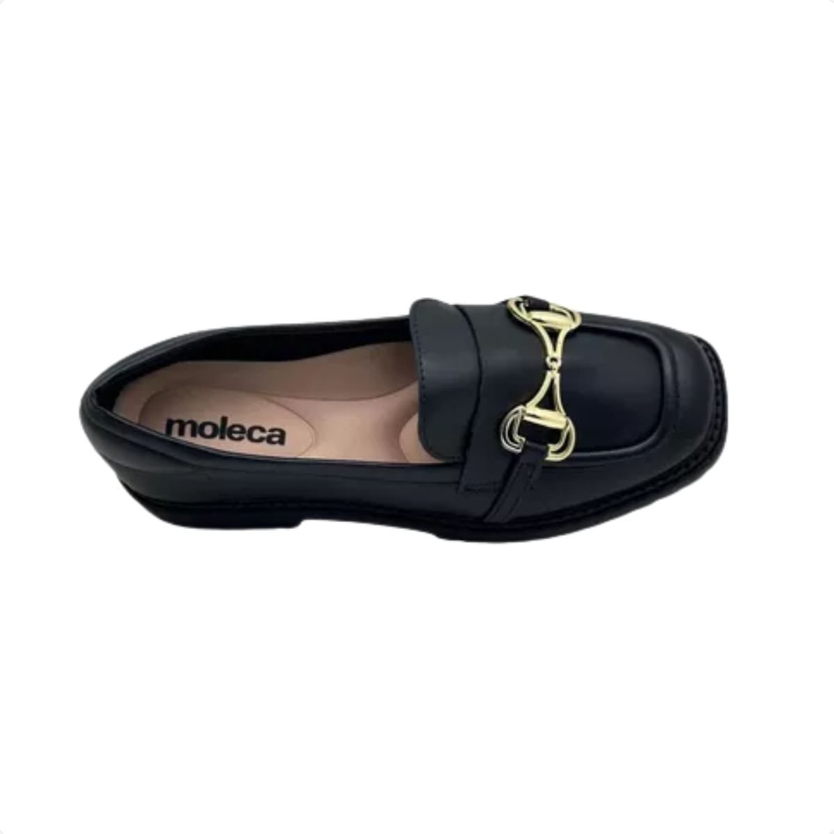 Sapato Feminino Mocassim Loafer Moleca Preto Preto 3