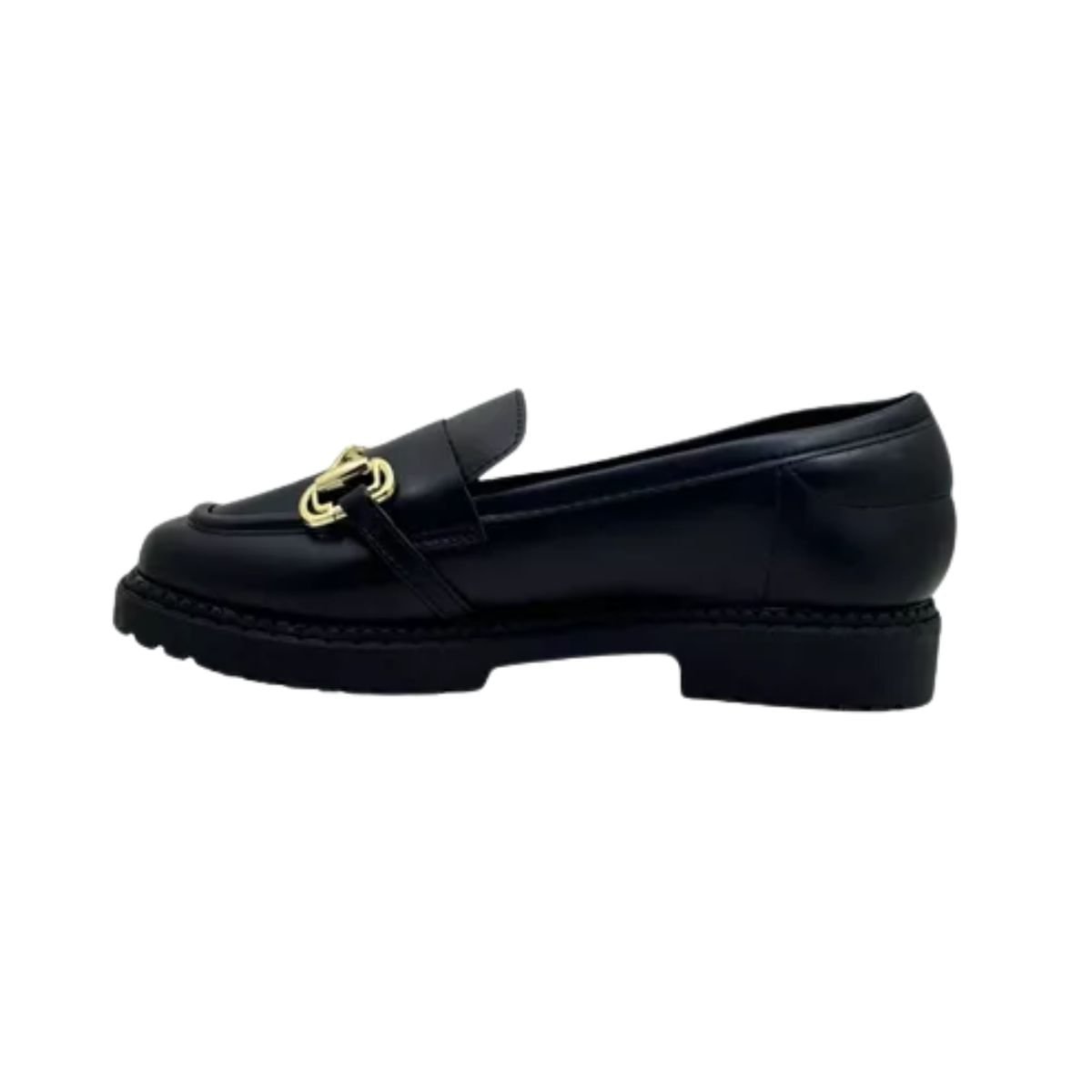 Sapato Feminino Mocassim Loafer Moleca Preto Preto 5