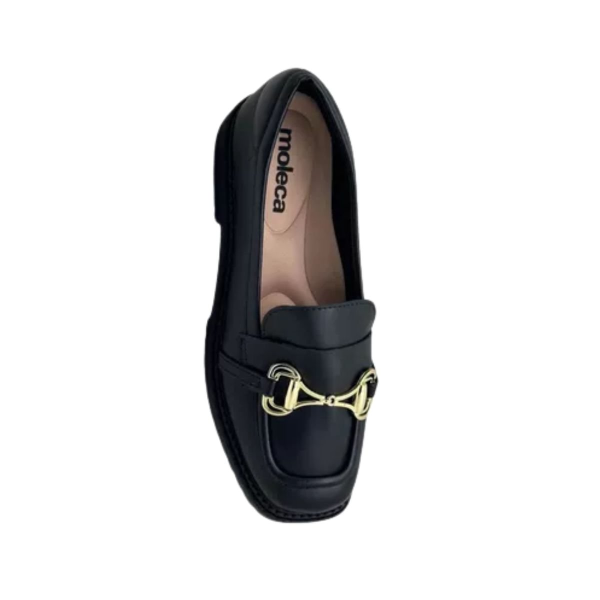 Sapato Feminino Mocassim Loafer Moleca Preto Preto 6