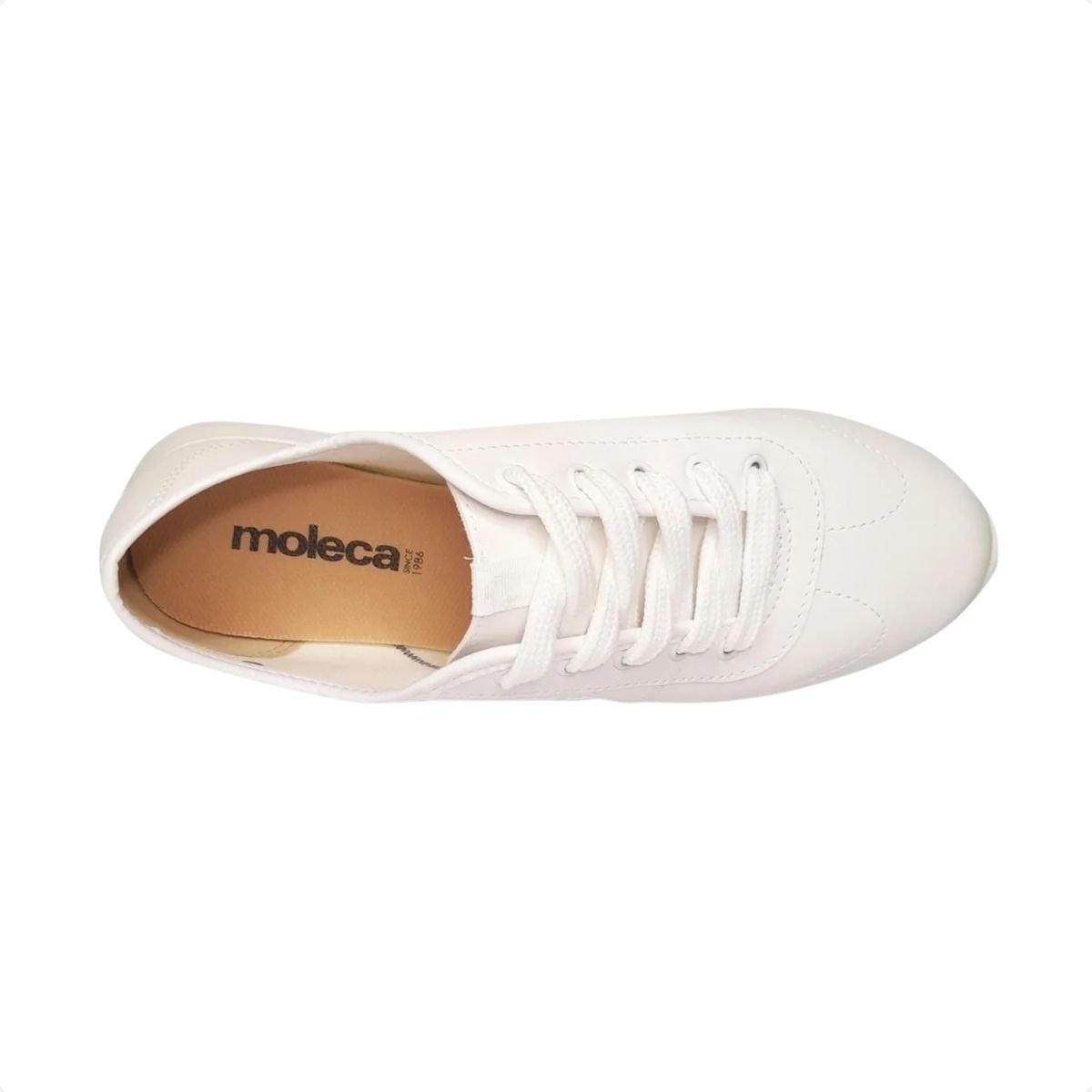 Tênis Moda Feminino Moleca Em Napa Branco Branco 3