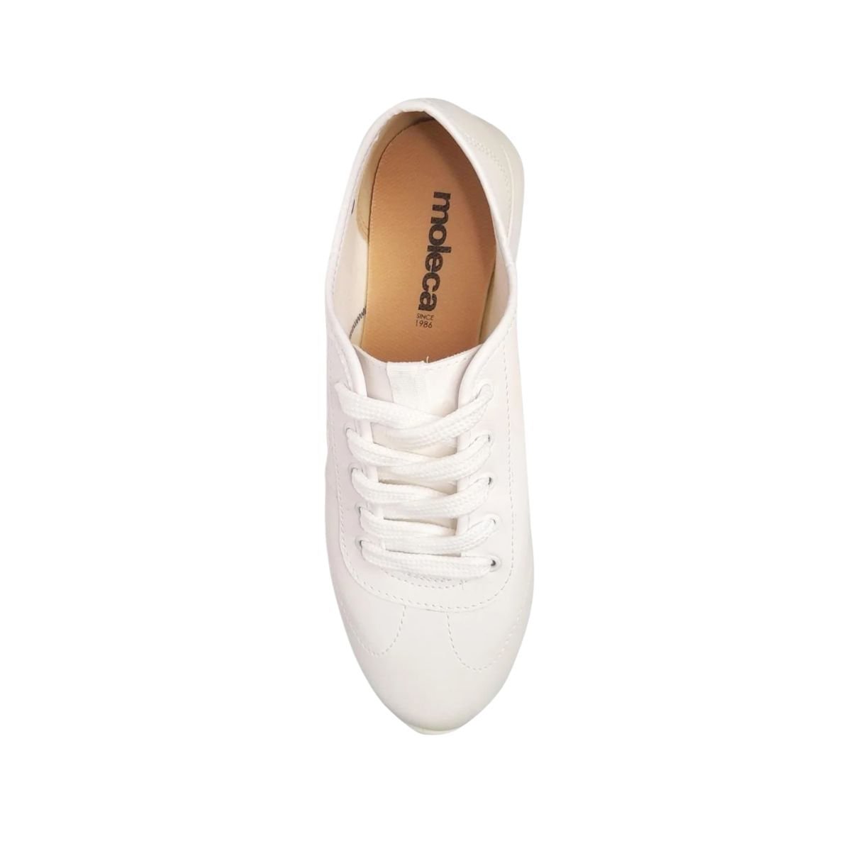 Tênis Moda Feminino Moleca Em Napa Branco Branco 5
