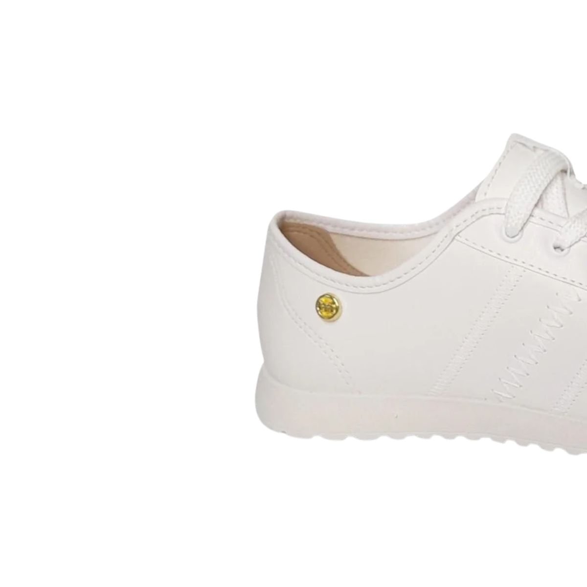 Tênis Moda Feminino Moleca Em Napa Branco Branco 7