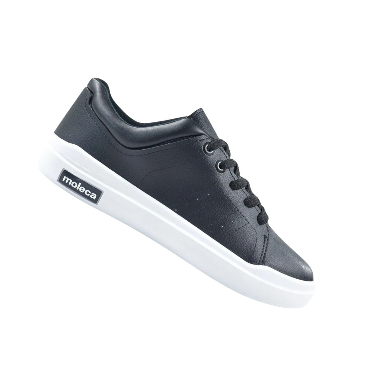 Tênis Moda Feminino Em Napa Moleca Preto Preto 7