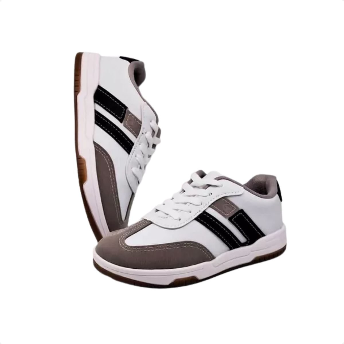 Tenis Casual Infantil Menino Molekinho Branco Branco/Cinza/Preto 3