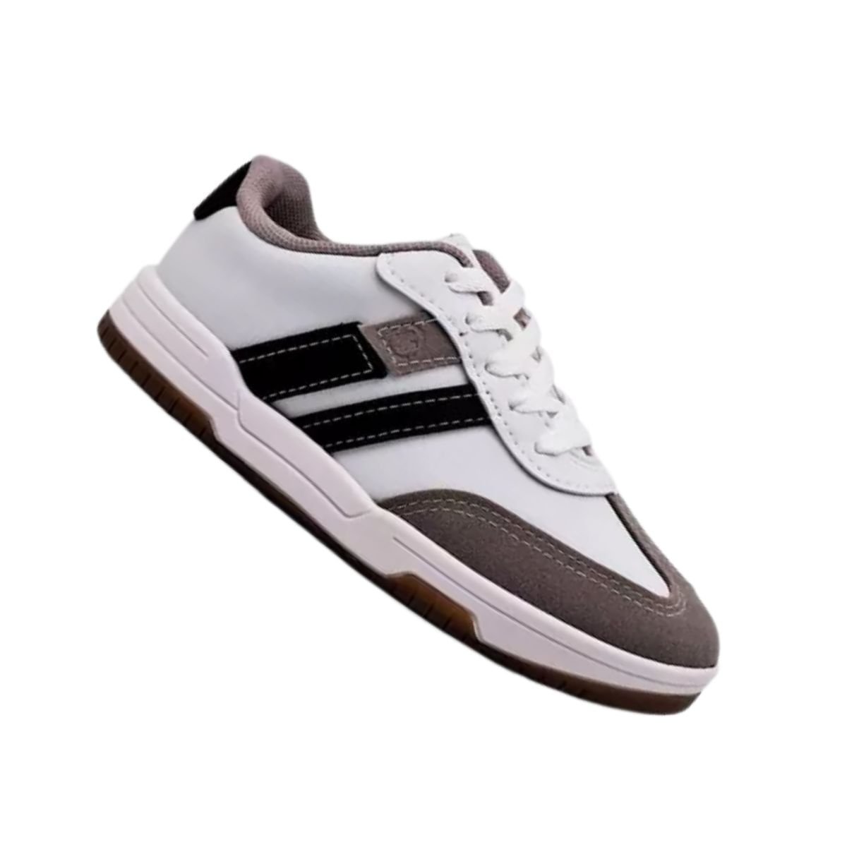 Tenis Casual Infantil Menino Molekinho Branco Branco/Cinza/Preto 7