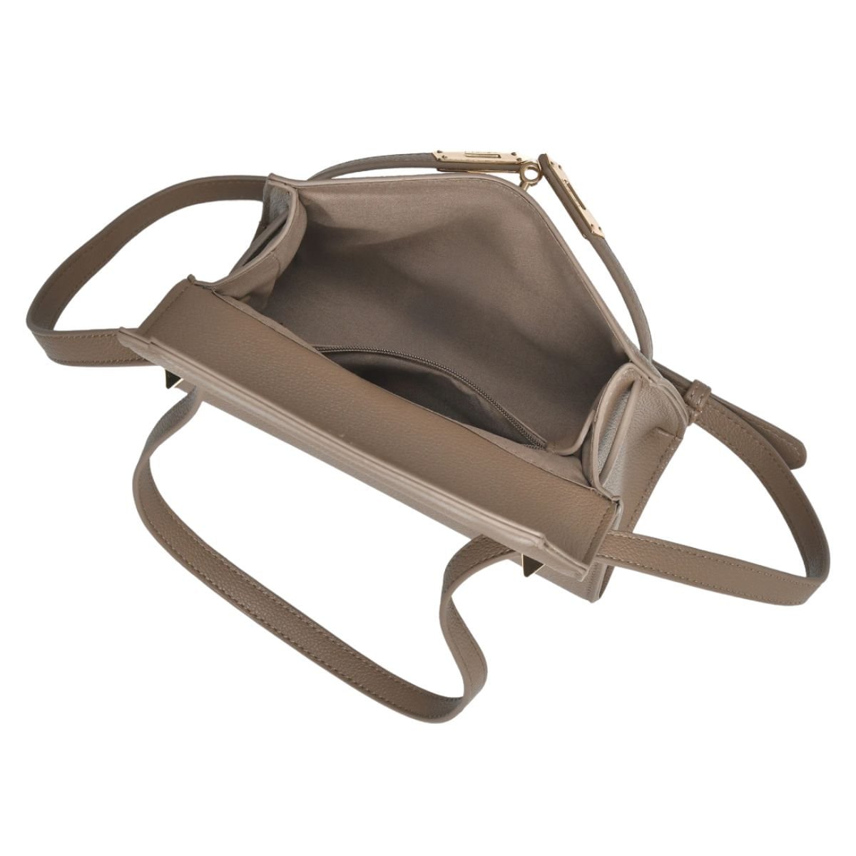 Bolsa Feminina Tote Em Couro Sintético Via Marte Bege Bege 4