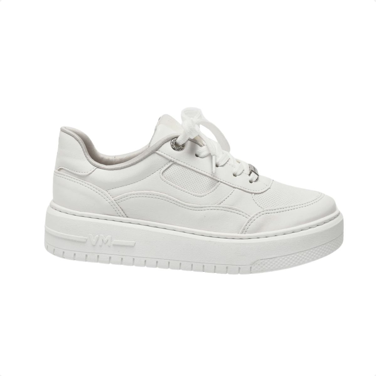 Tênis Moda Feminino Em Napa Via Marte Branco Branco 1