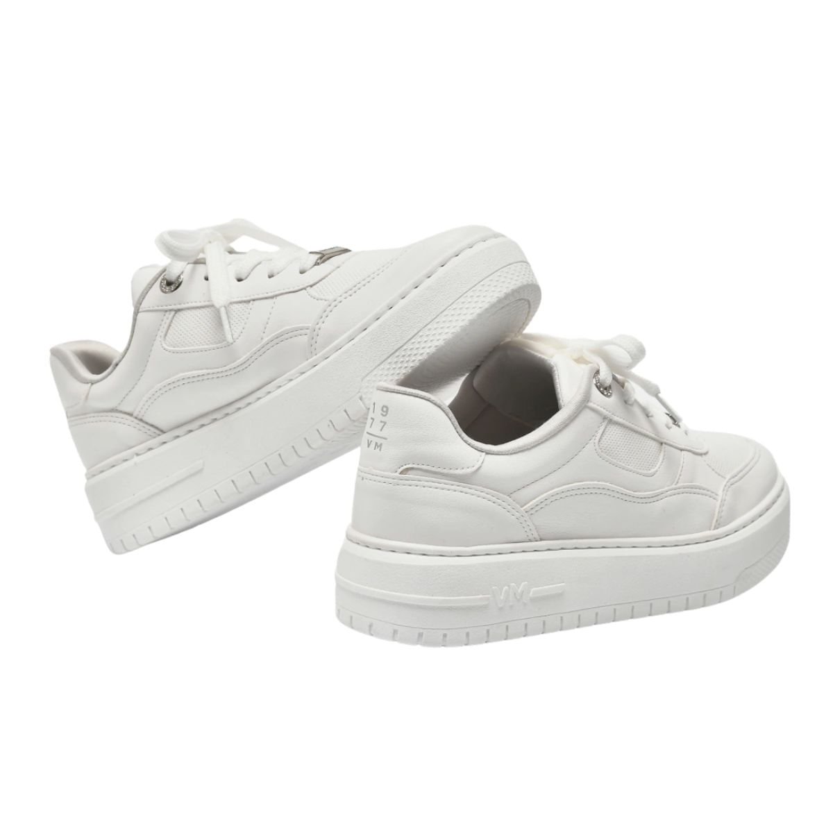Tênis Moda Feminino Em Napa Via Marte Branco Branco 4