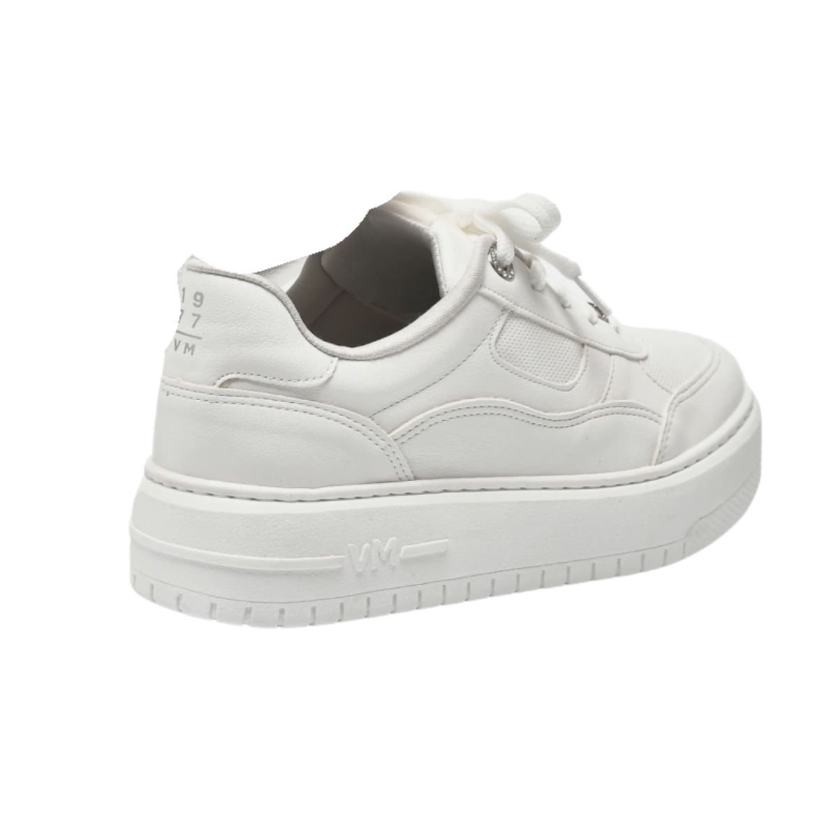 Tênis Moda Feminino Em Napa Via Marte Branco Branco 5