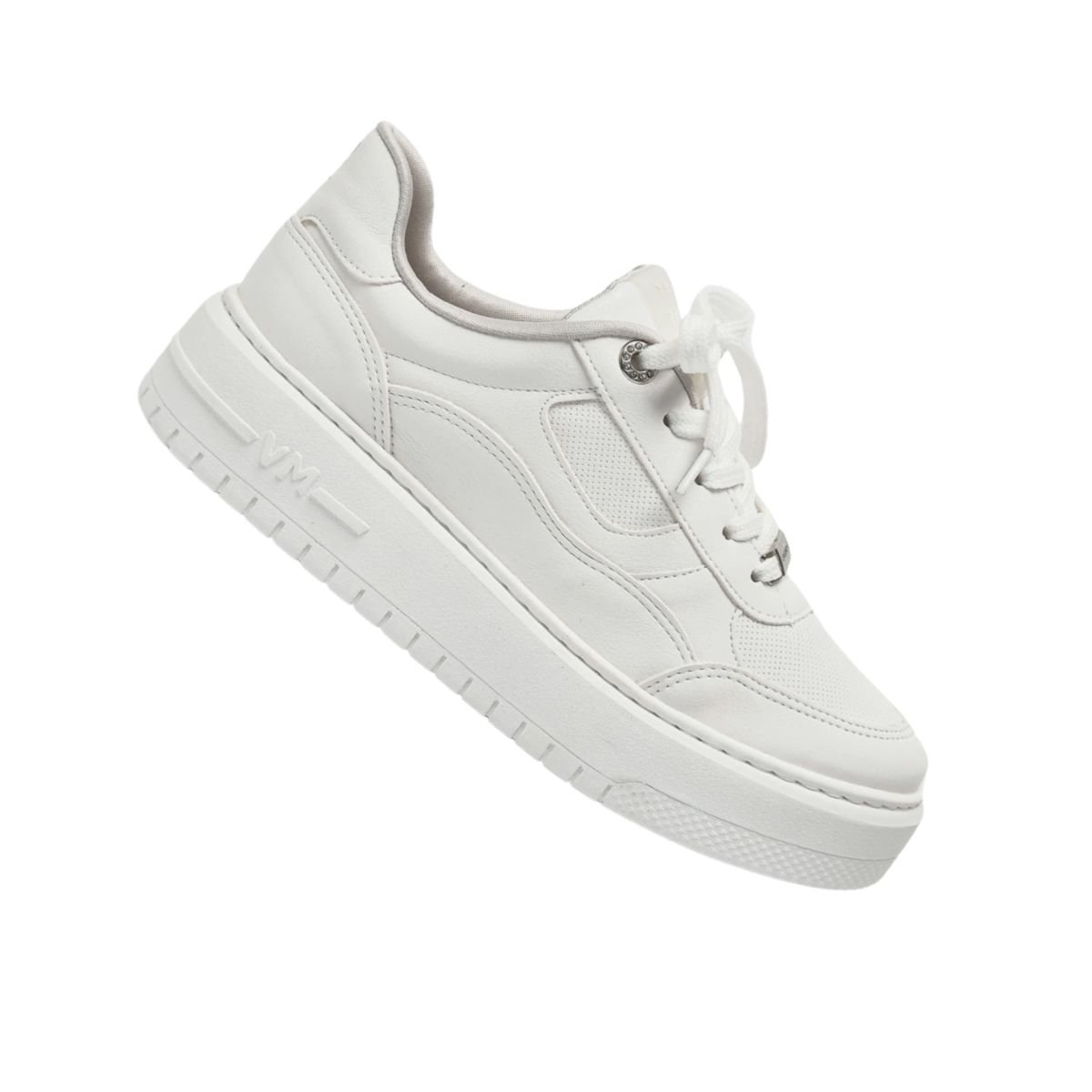 Tênis Moda Feminino Em Napa Via Marte Branco Branco 6