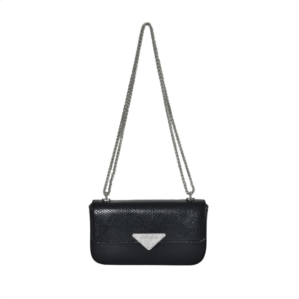 Bolsa Feminina Cristal Snake Via Marte Preta Preto 3