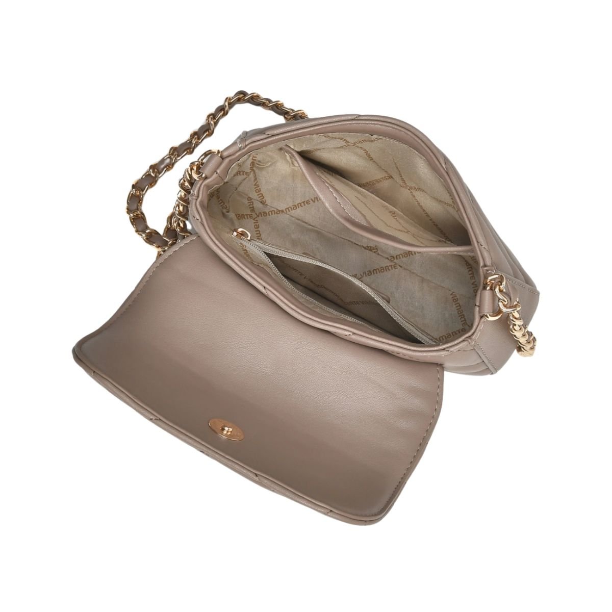 Bolsa Feminina Transversal Via Marte Bege Bege 4