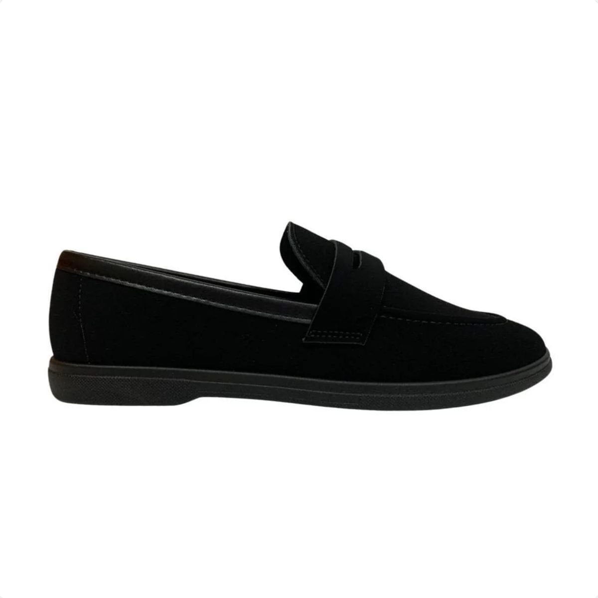 Sapato Feminino Mocassim Moleca Preto Preto 1