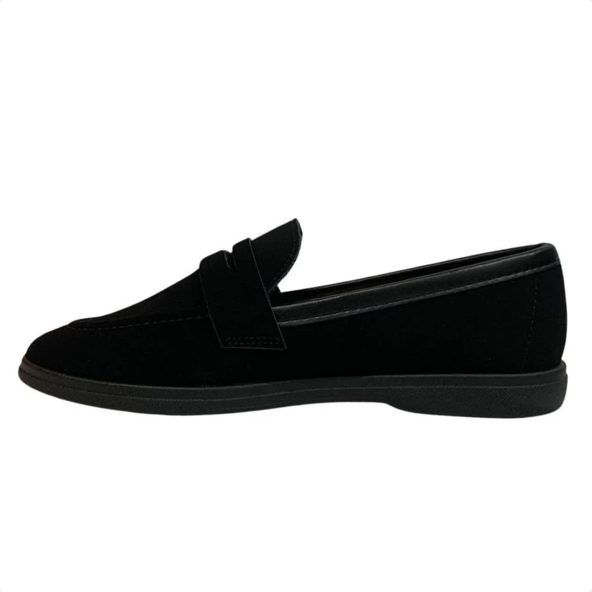 Sapato Feminino Mocassim Moleca Preto Preto 3