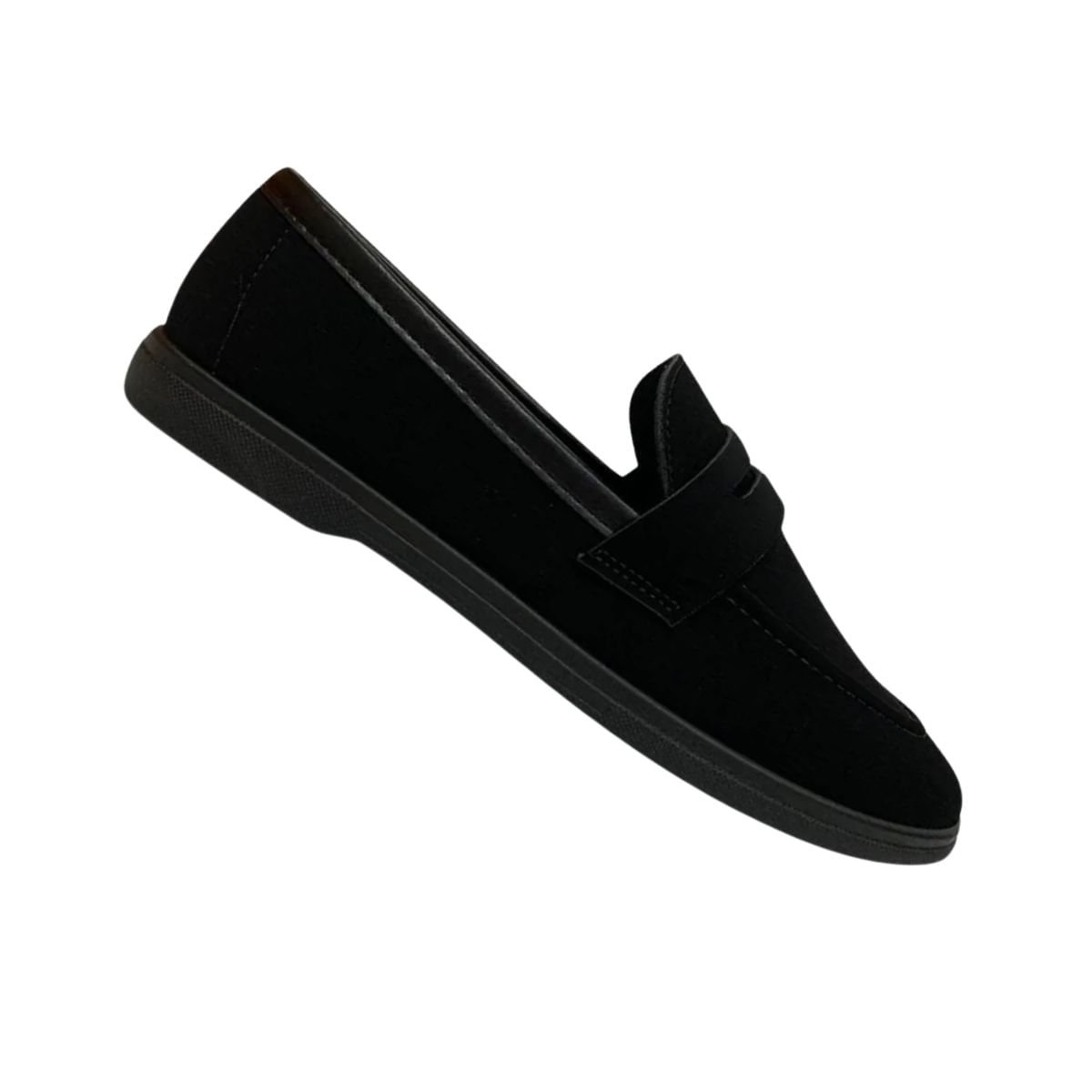 Sapato Feminino Mocassim Moleca Preto Preto 7