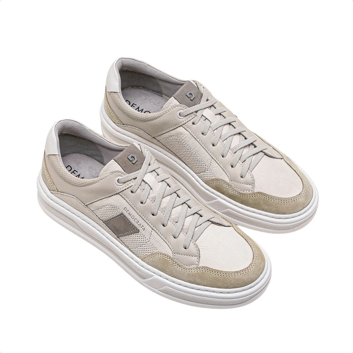 Sapatênis Masculino Democrata Denim Wide Creme Creme 2