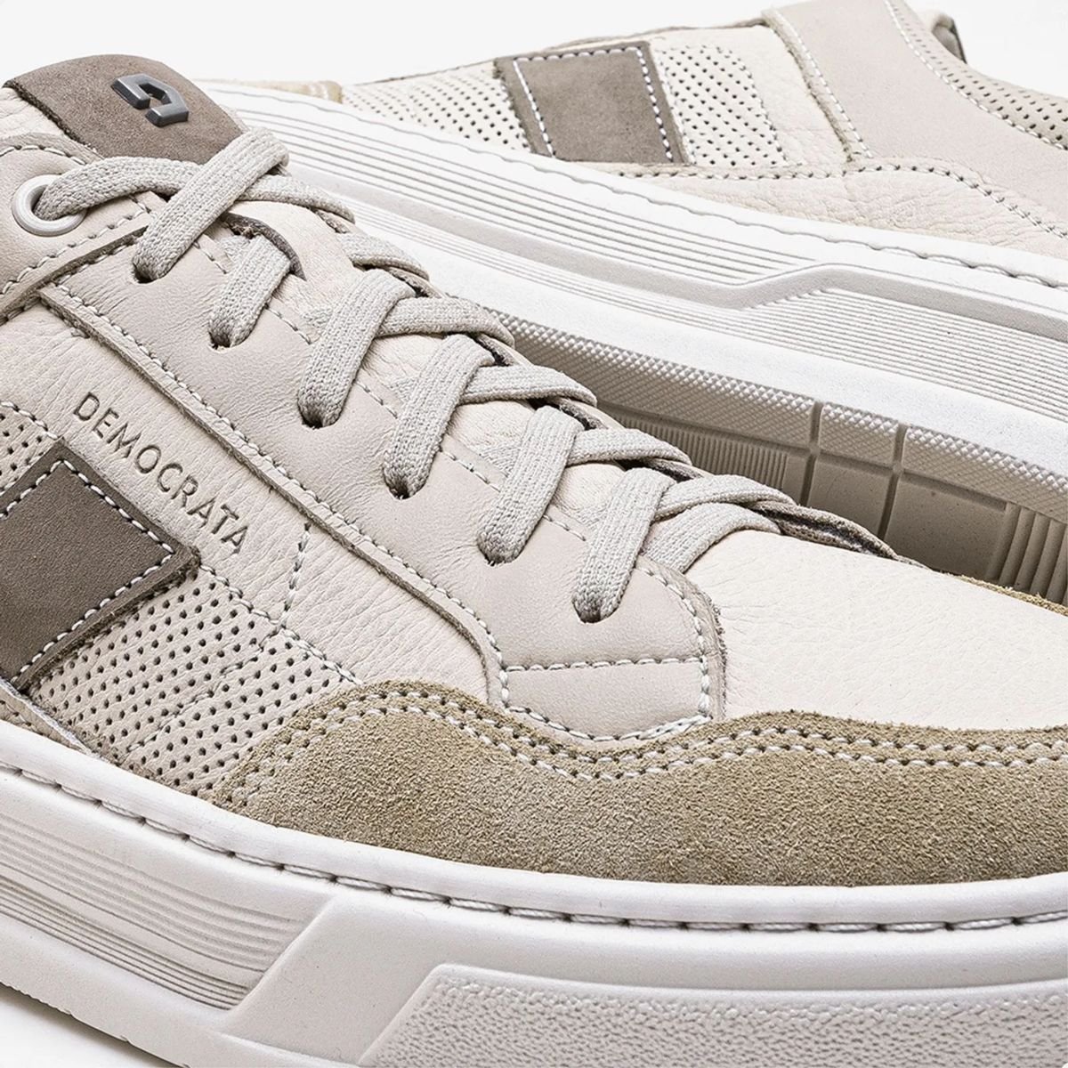 Sapatênis Masculino Democrata Denim Wide Creme Creme 3