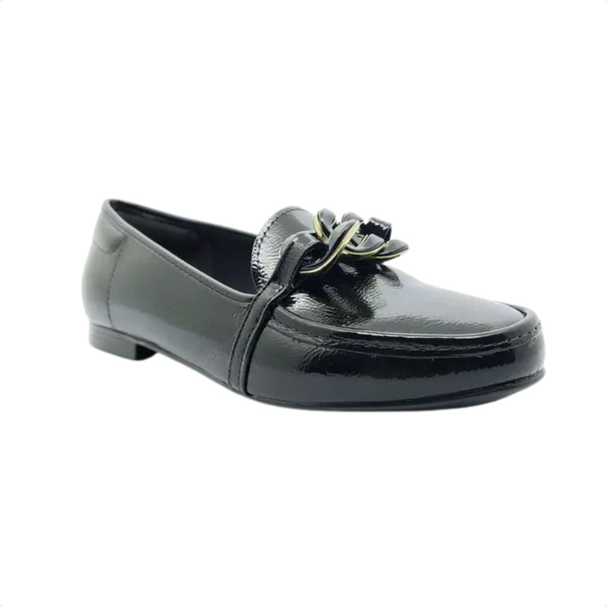 Sapato Feminino Mocassim Beira Rio Verniz Preto Preto 2