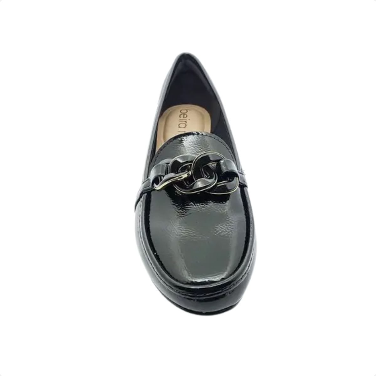 Sapato Feminino Mocassim Beira Rio Verniz Preto Preto 3