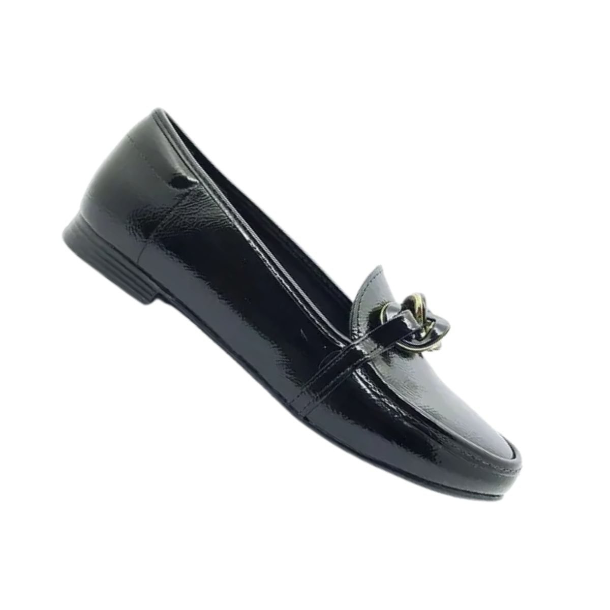 Sapato Feminino Mocassim Beira Rio Verniz Preto Preto 7