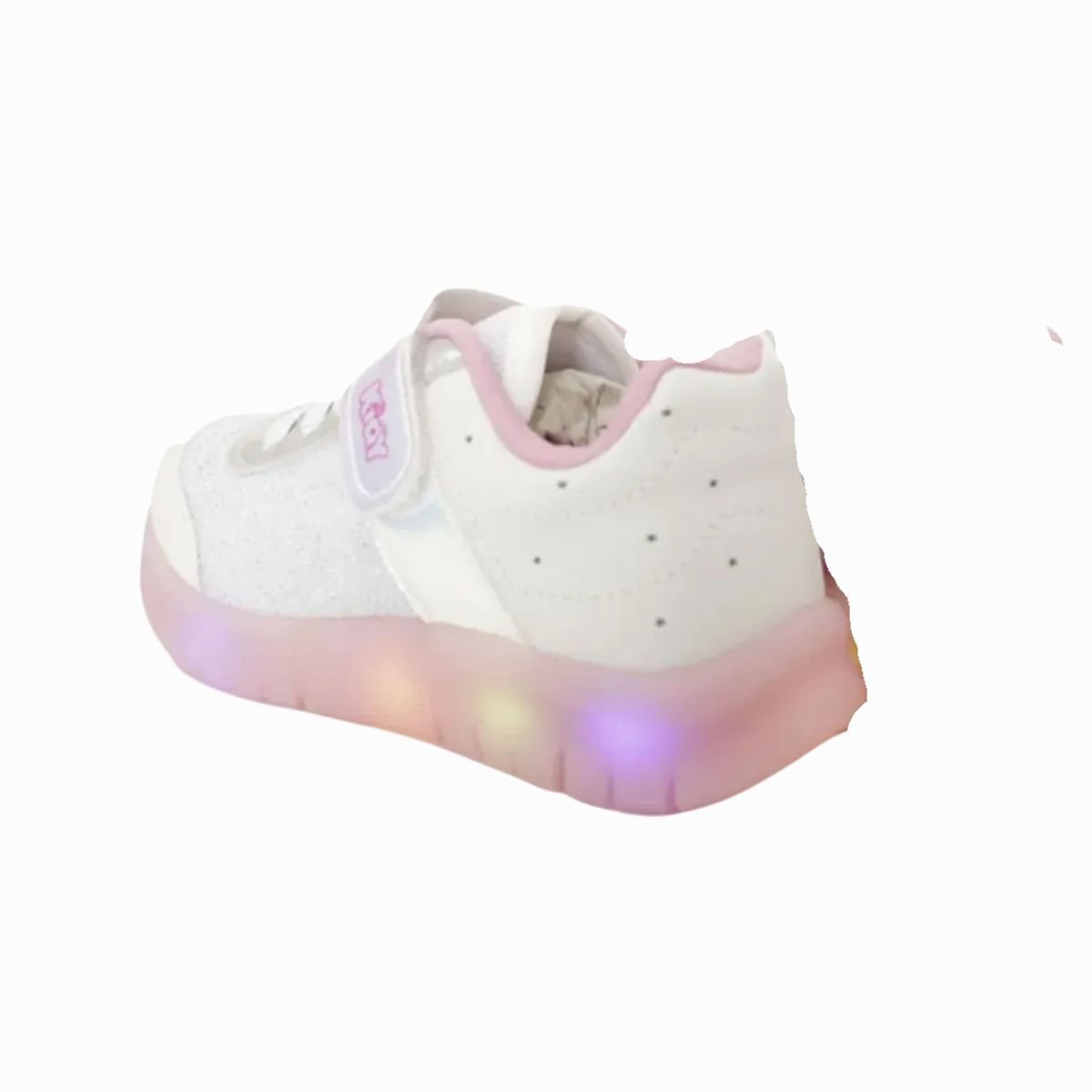 Tênis Running Infantil Kidy Led Branco E Rosa Branco/Rosa 5