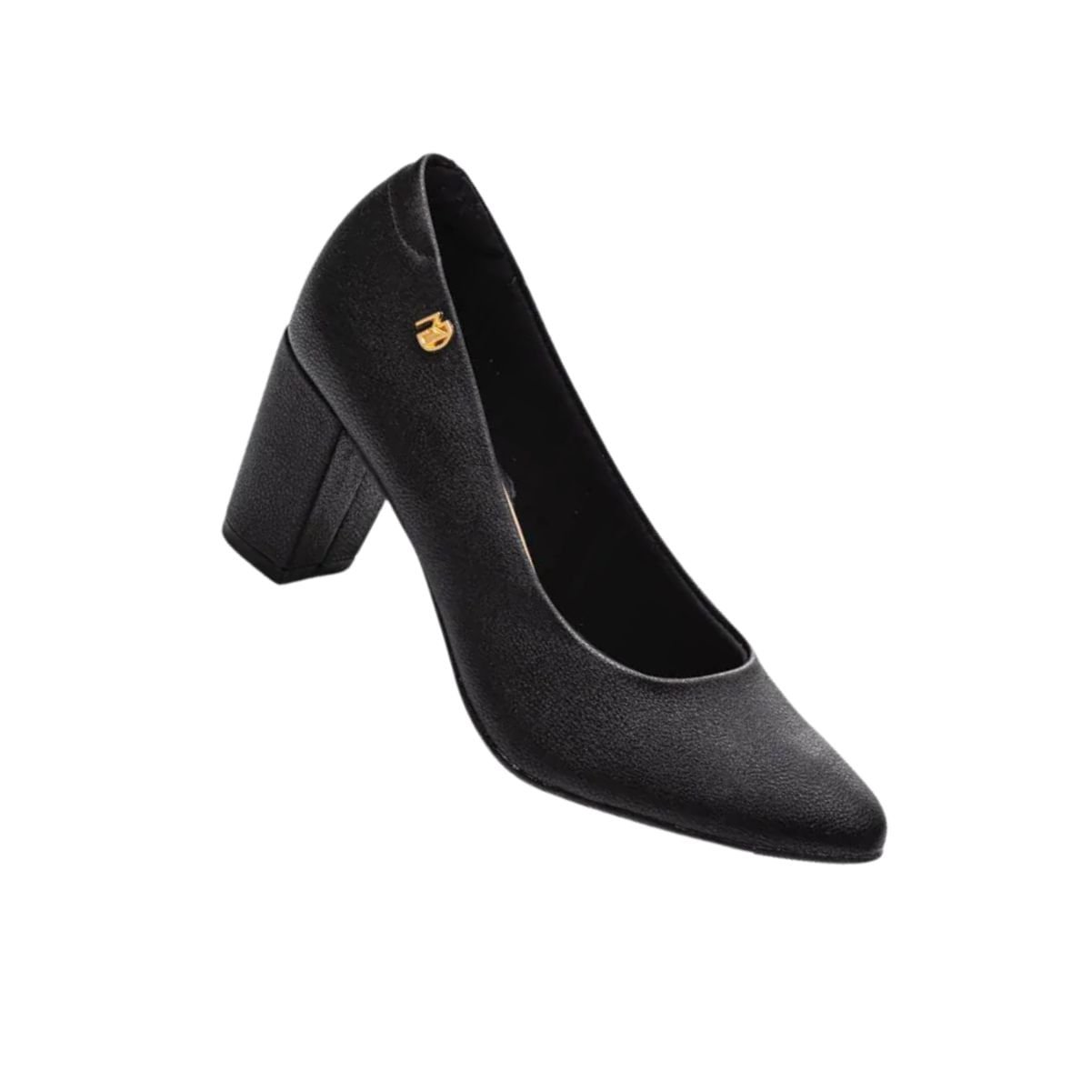 Sapato Feminino Salto Alto Grosso Modare Preto Preto 6