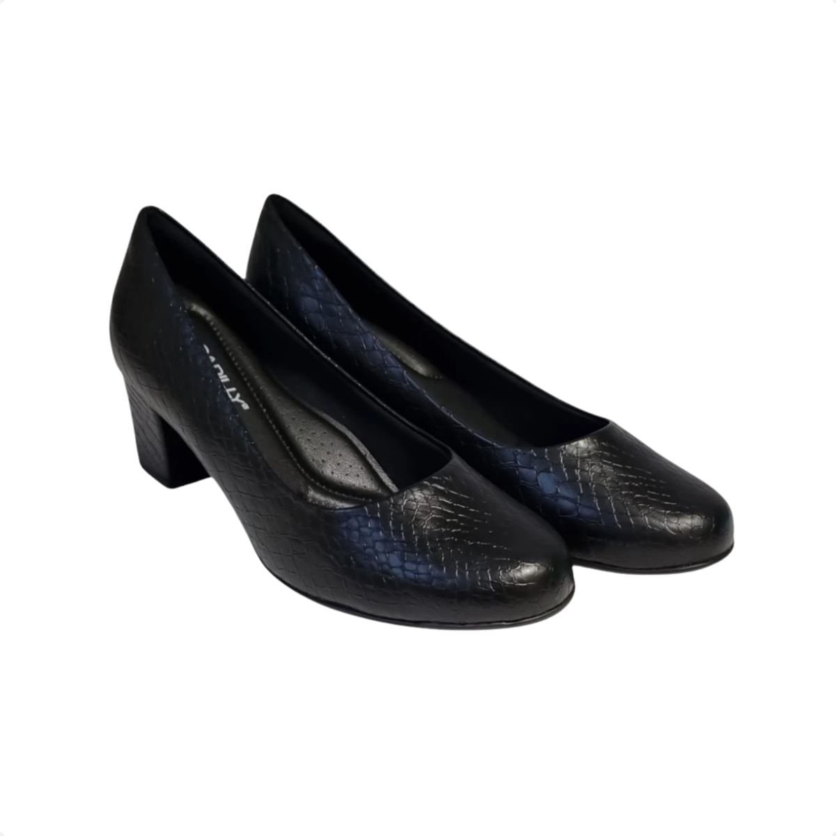 Sapato Feminino Salto Médio Grosso Piccadilly Preto Preto 2