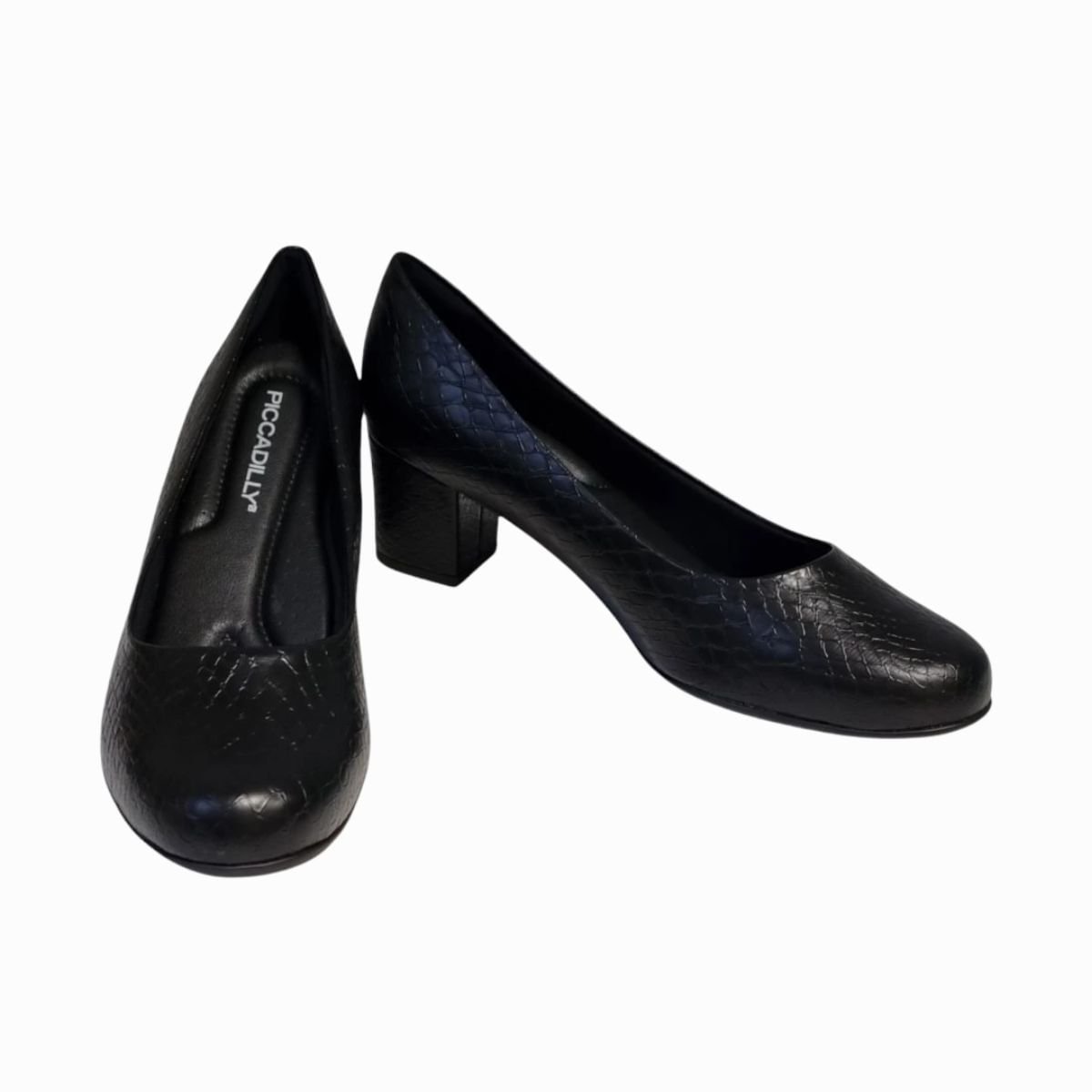 Sapato Feminino Salto Médio Grosso Piccadilly Preto Preto 5