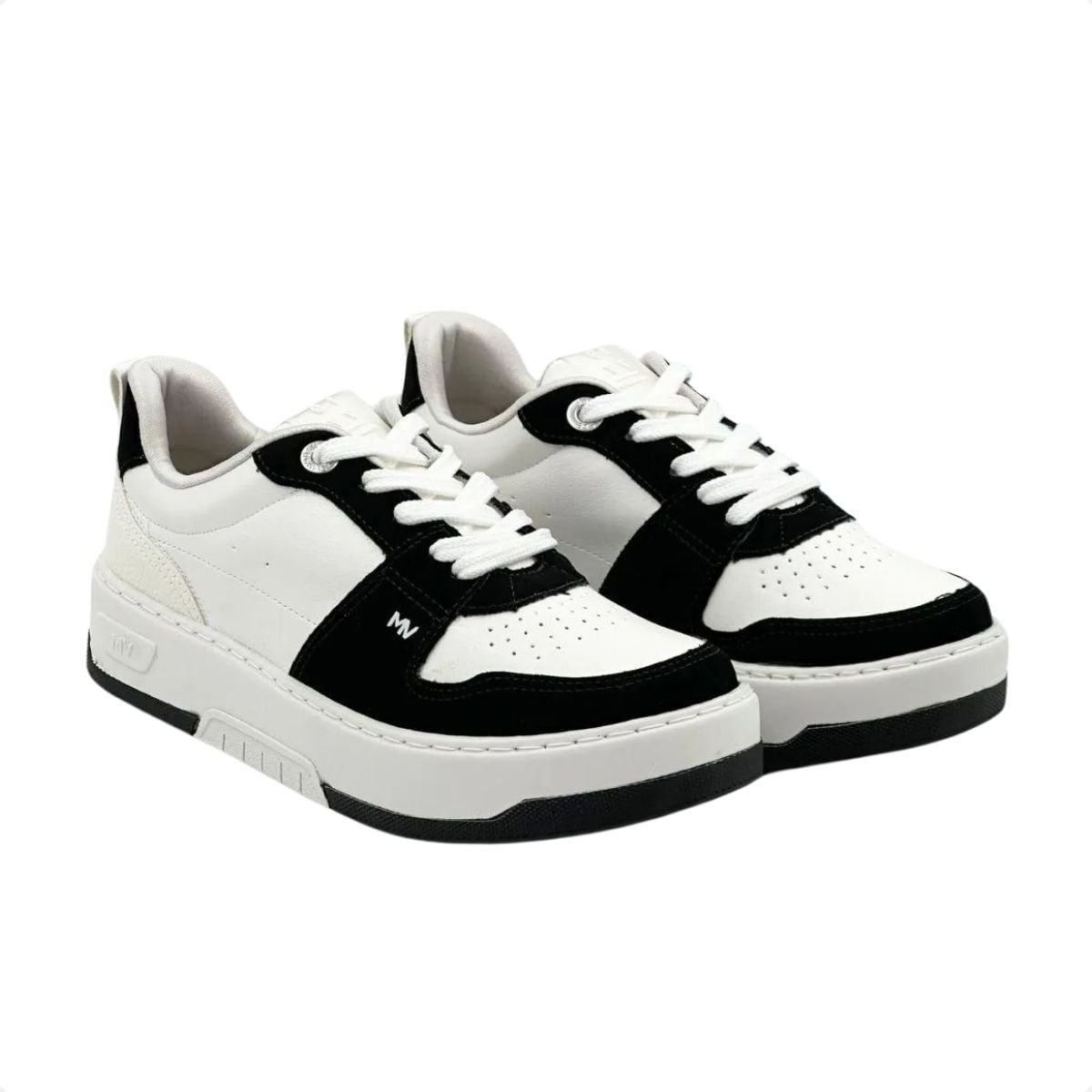 Tênis Moda Feminino Via Marte Branco E Preto Branco/Preto 2