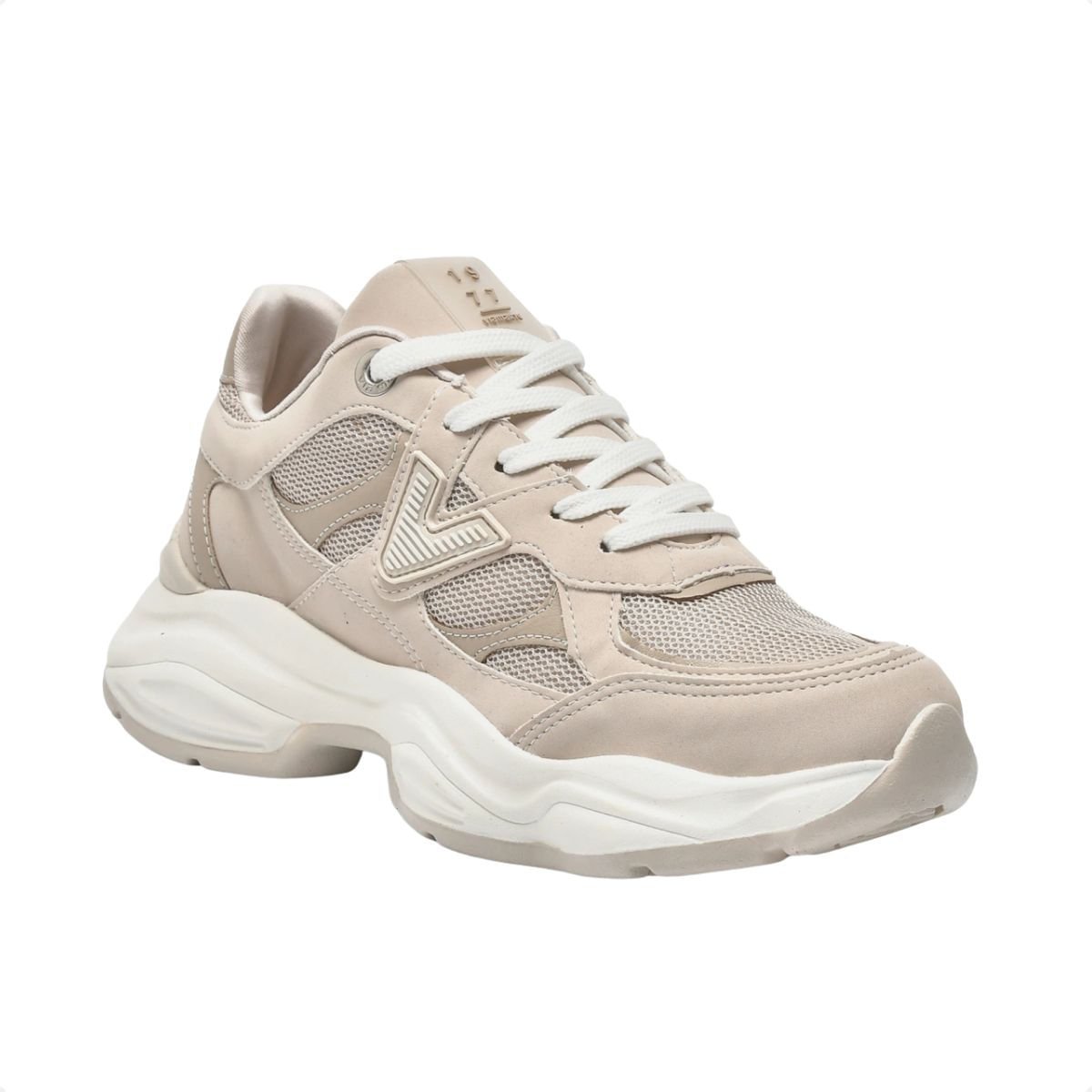 Tênis Moda Feminino Chunky Via Marte Bege Bege 2