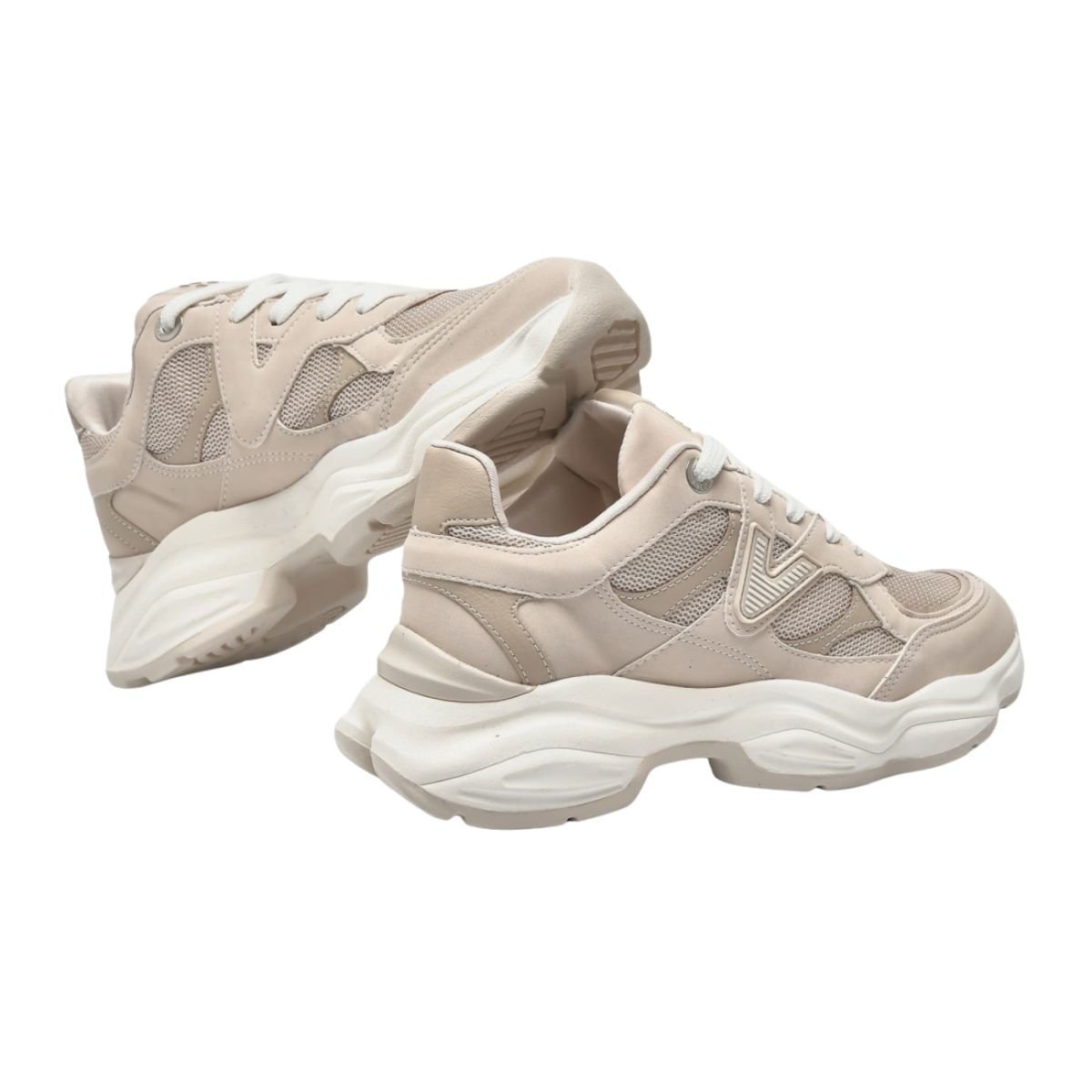 Tênis Moda Feminino Chunky Via Marte Bege Bege 4