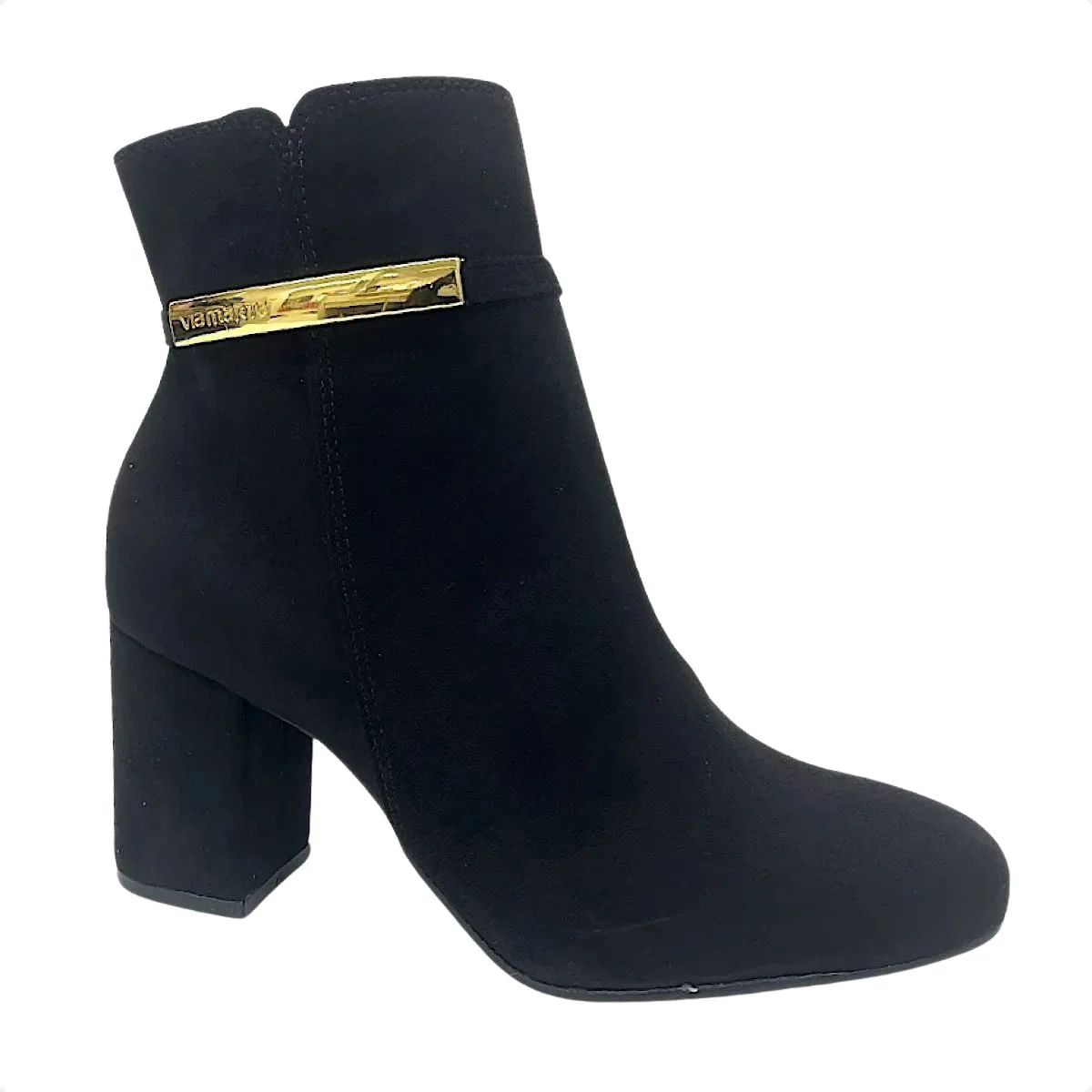 Bota Feminina Cano Baixo Via Marte Preta Preto 2