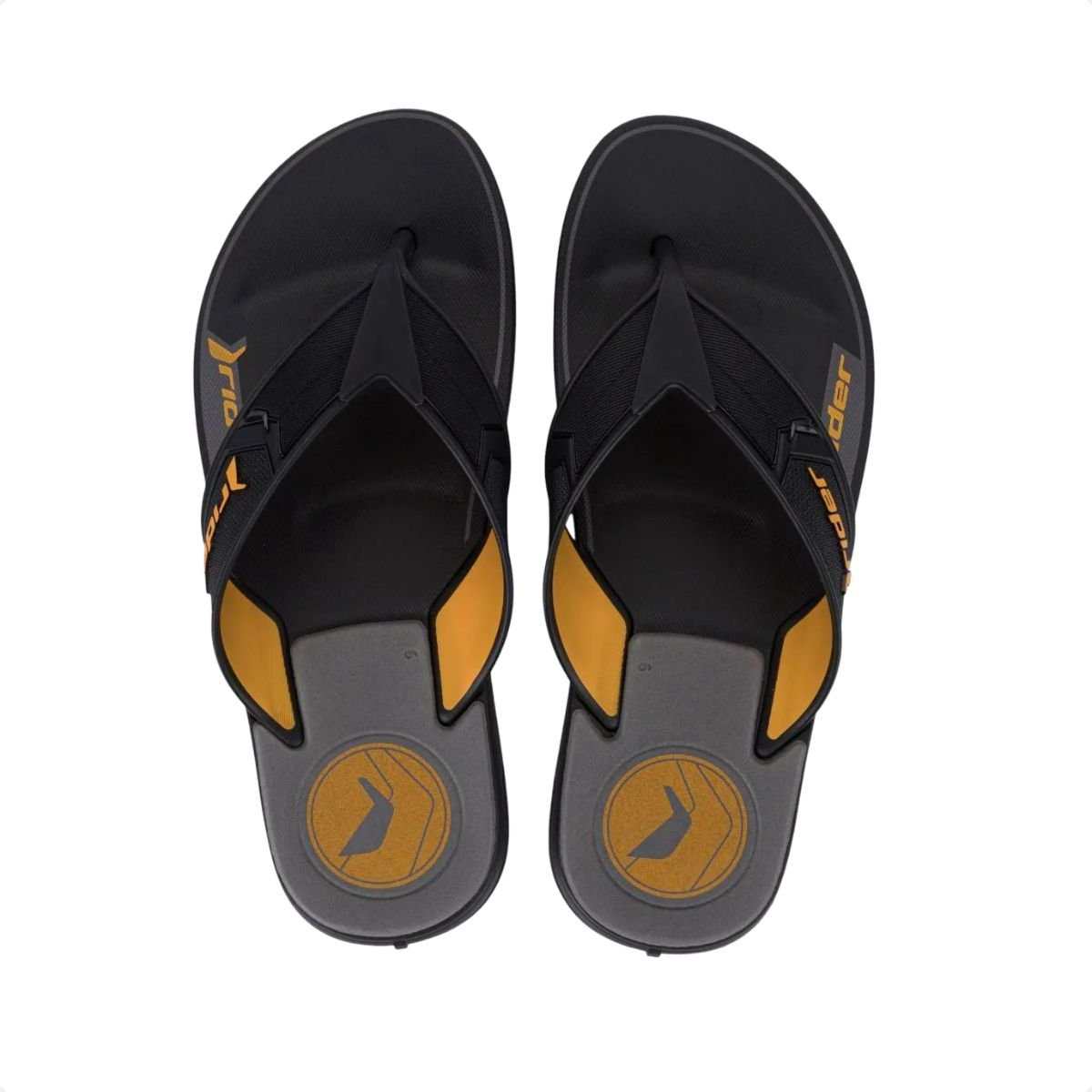 Chinelo Masculino Dedo Rider Start Iii Preto E Amarelo Preto 2