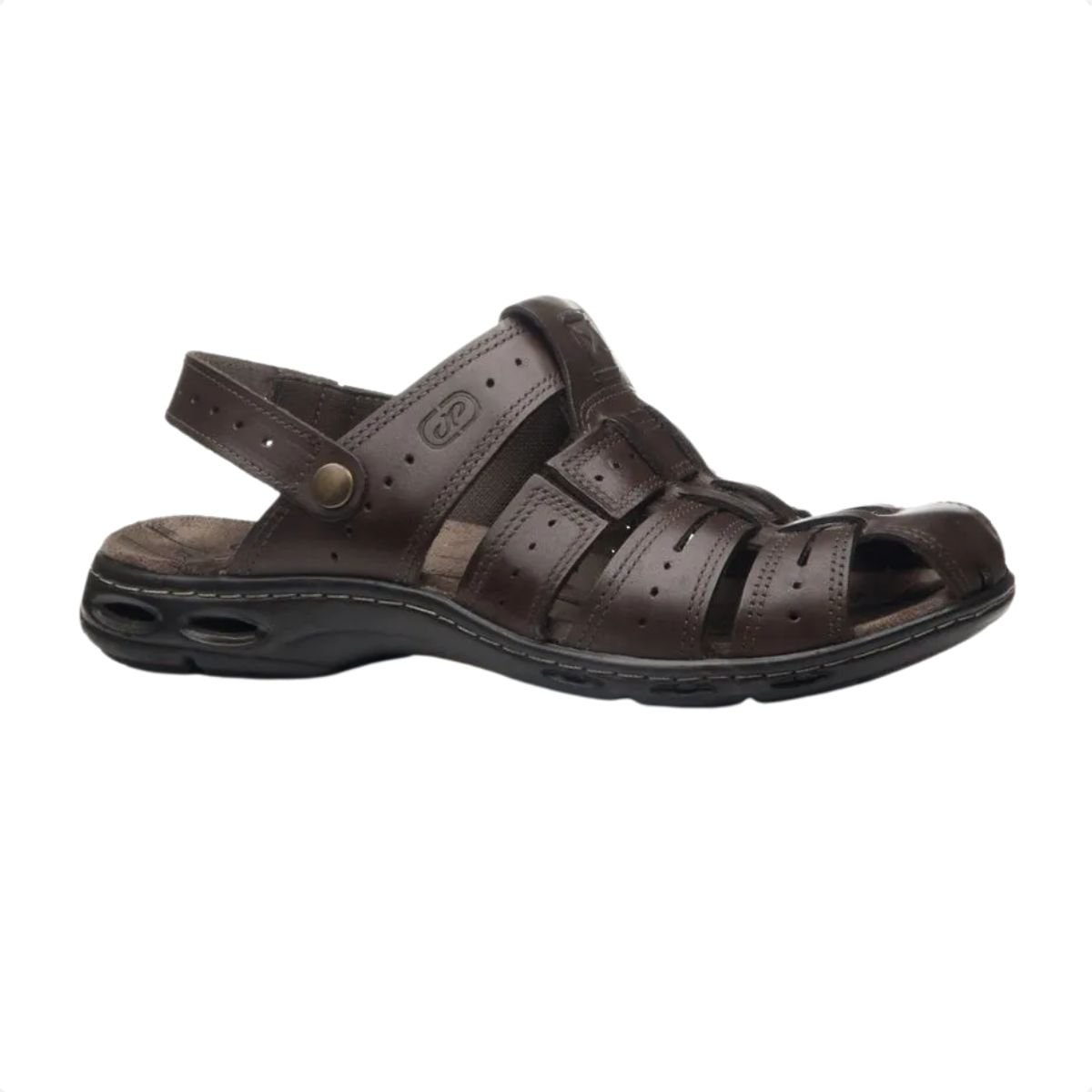 Sandália Masculina Em Couro Pegada Marrom Marrom 1