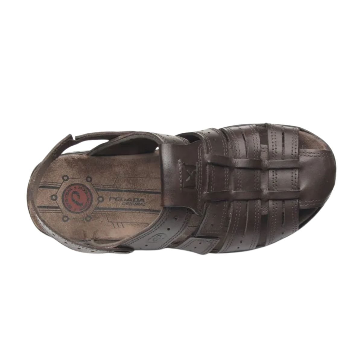 Sandália Masculina Em Couro Pegada Marrom Marrom 4