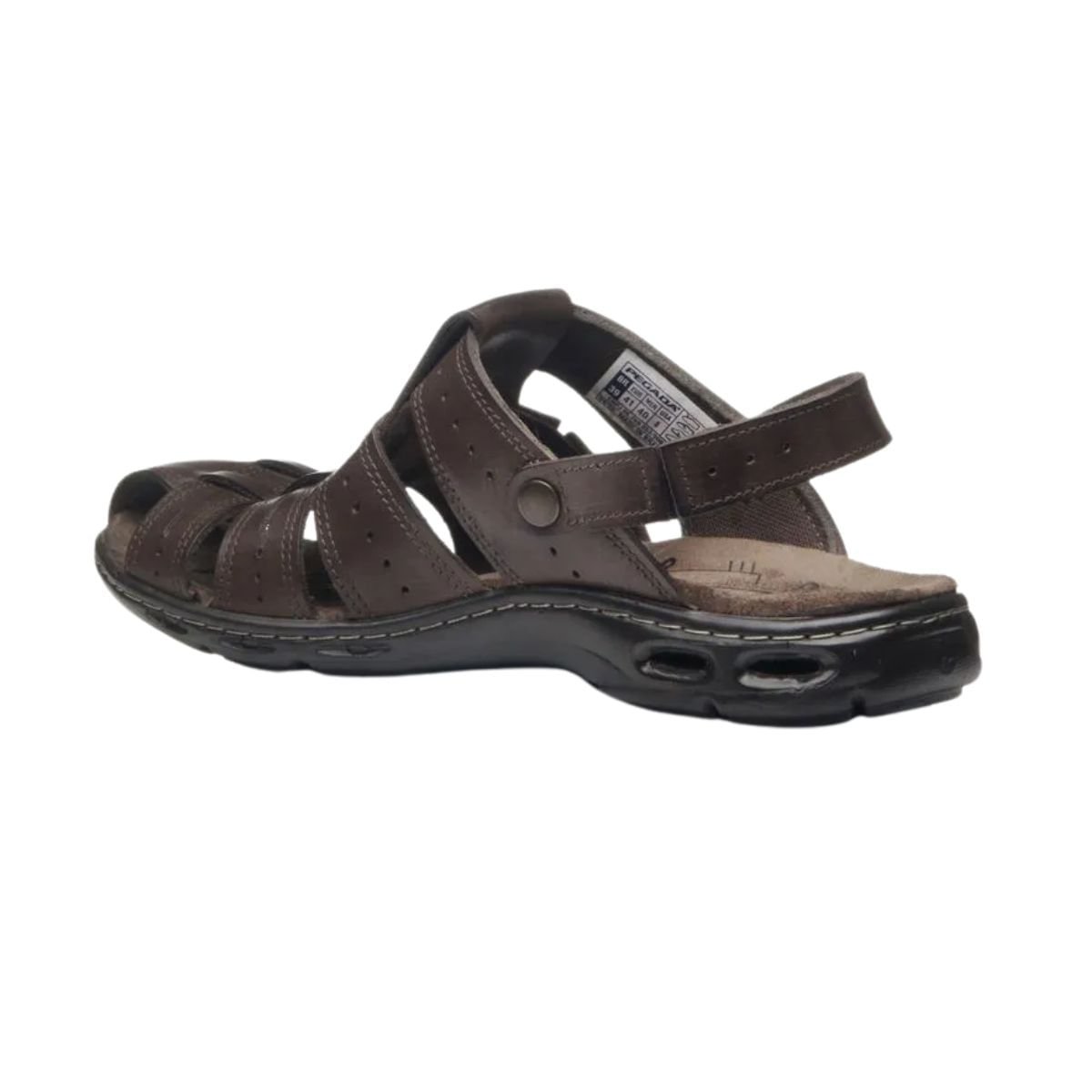 Sandália Masculina Em Couro Pegada Marrom Marrom 5