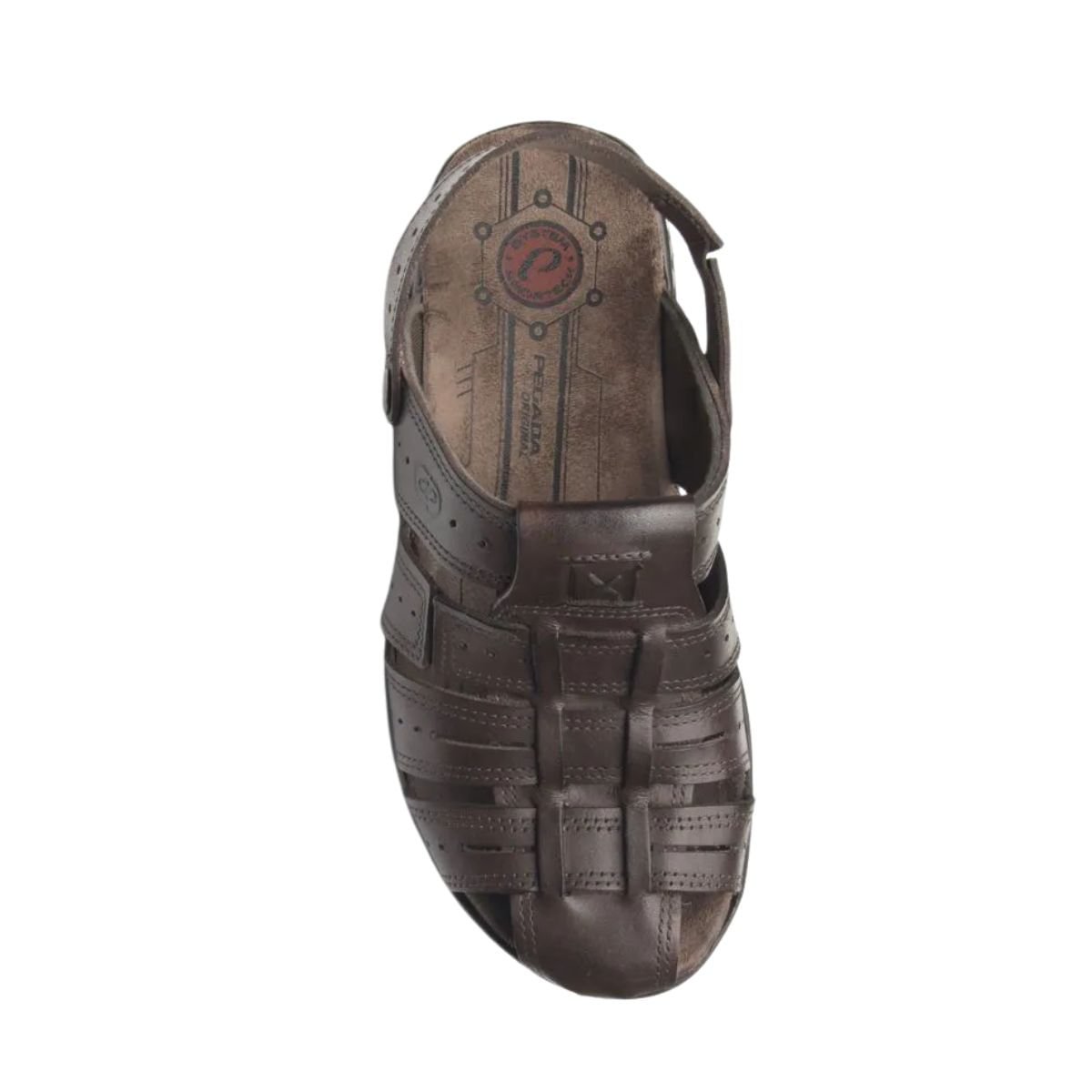 Sandália Masculina Em Couro Pegada Marrom Marrom 6