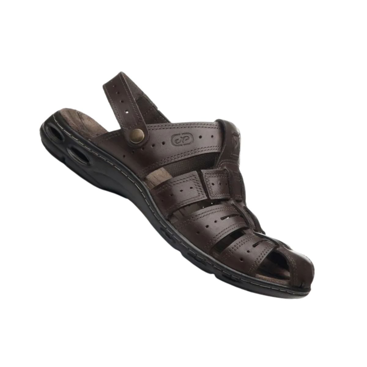 Sandália Masculina Em Couro Pegada Marrom Marrom 7