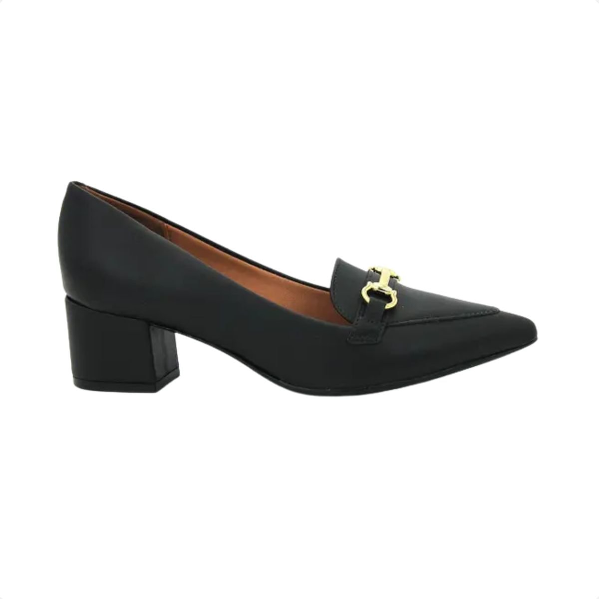 Sapato Feminino Salto Baixo Grosso Vizzano Preto Preto 1