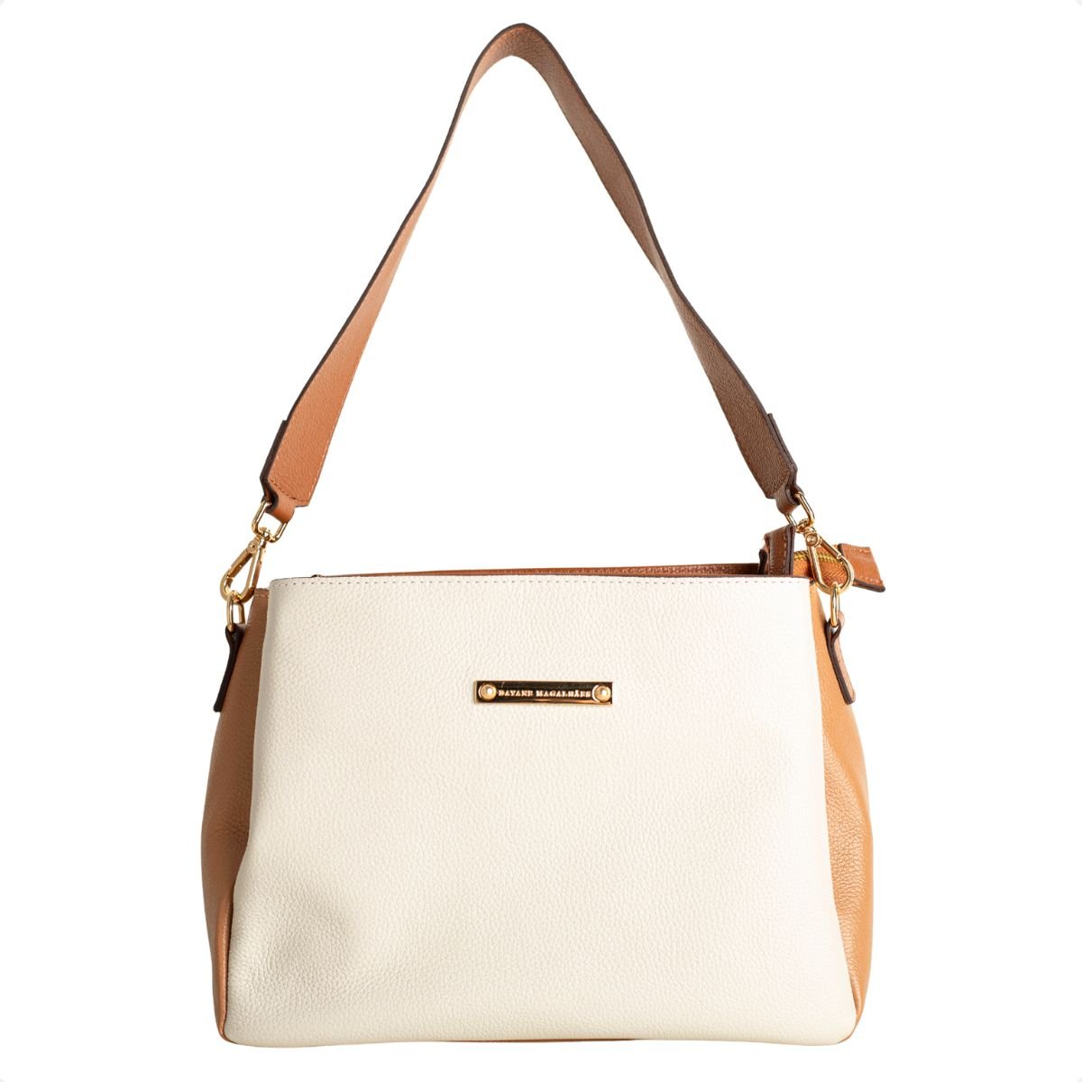 Bolsa Florença Bicolor Dm Off-White Com Caramelo Off White/Caramelo 1