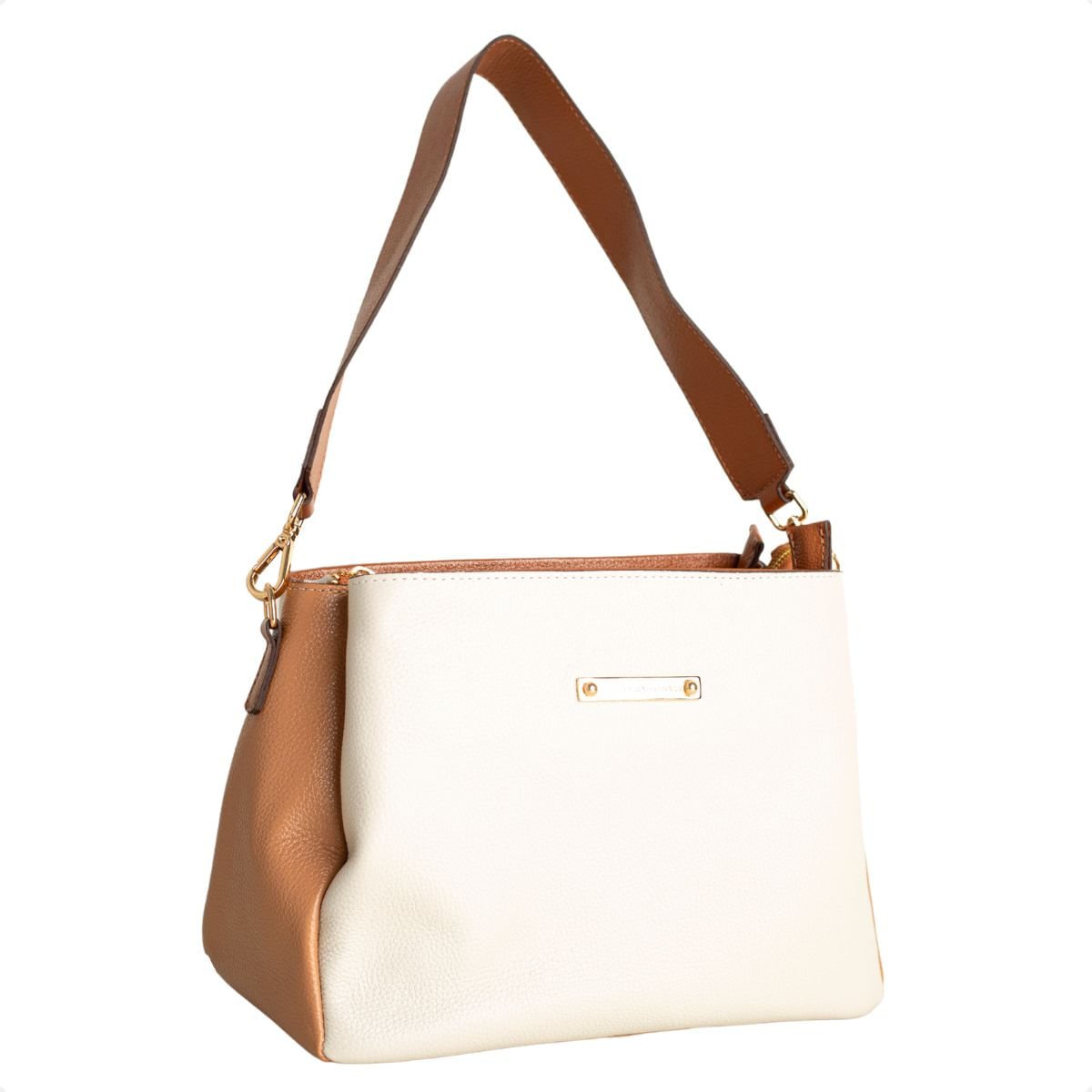 Bolsa Florença Bicolor Dm Off-White Com Caramelo Off White/Caramelo 2